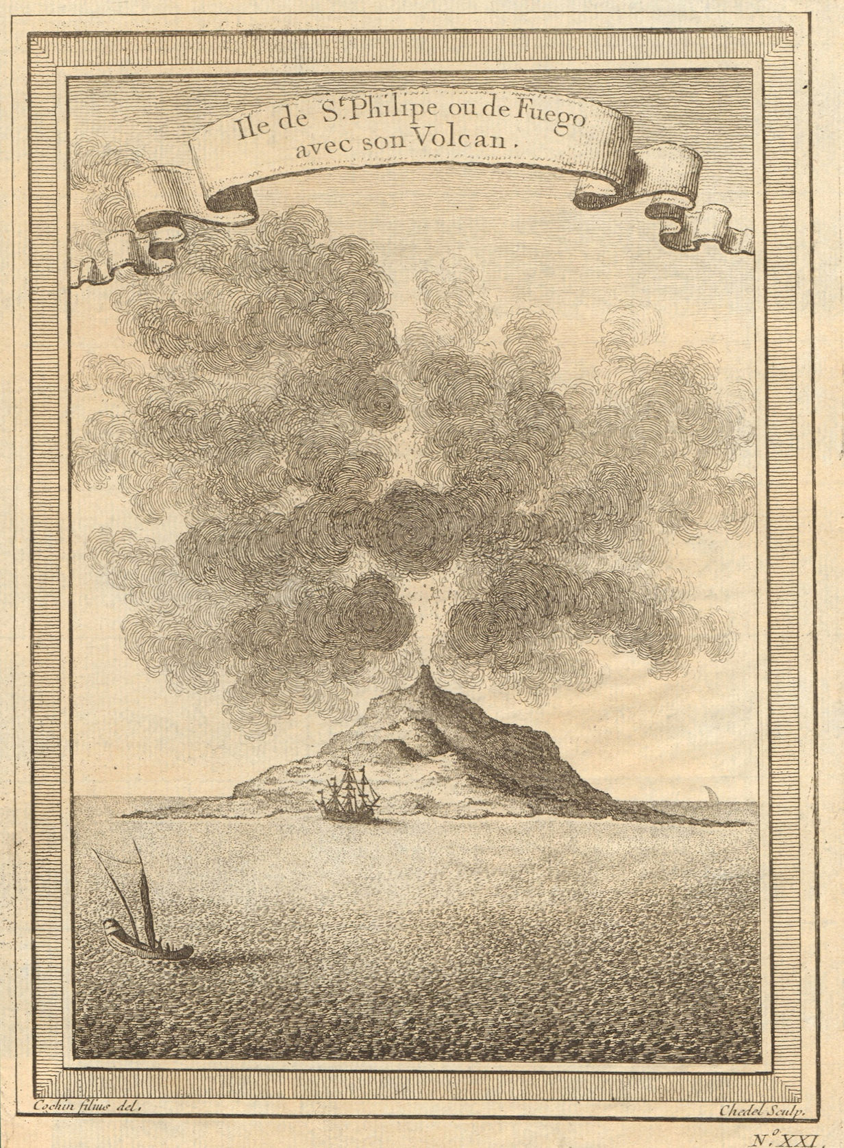 Associate Product Cabo/Cape Verde islands. Pico de Fogo. 'St. Philipe ou de Fuego'. Volcano 1746