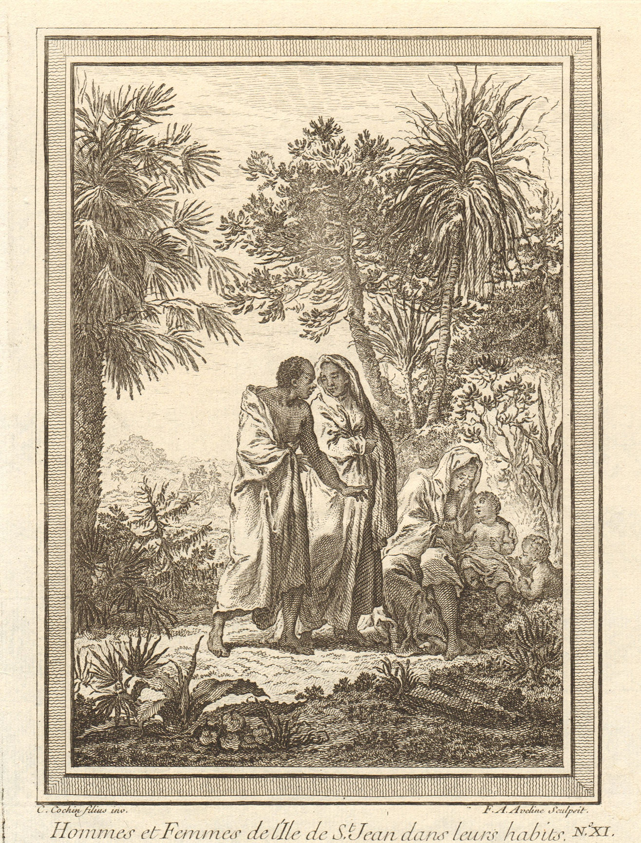 Associate Product Cabo/Cape Verde islands. Men & women of St Jean (Brava) in their clothes 1746