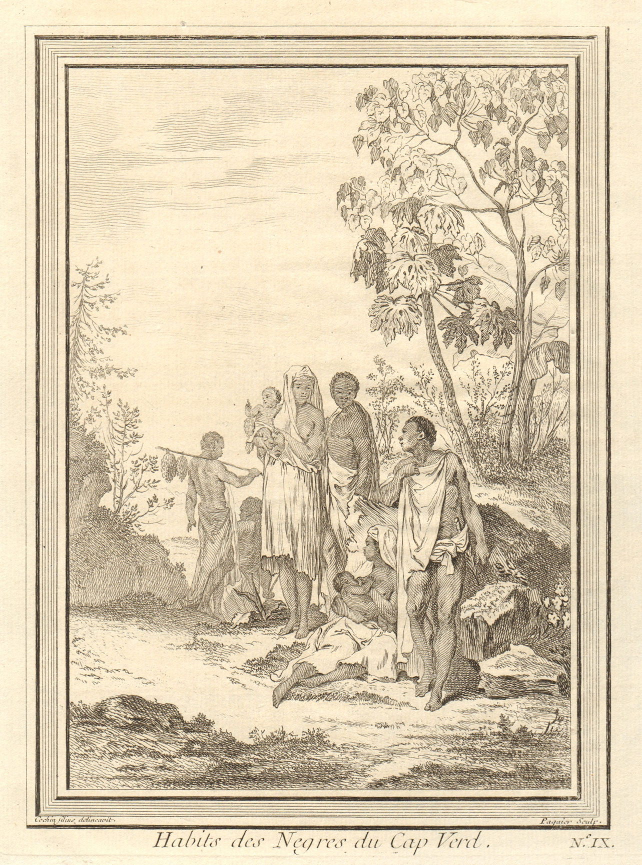 Associate Product 'Habits des Négres du Cap-Verd'. Senegalese dress, Cap-Vert, Dakar 1746 print