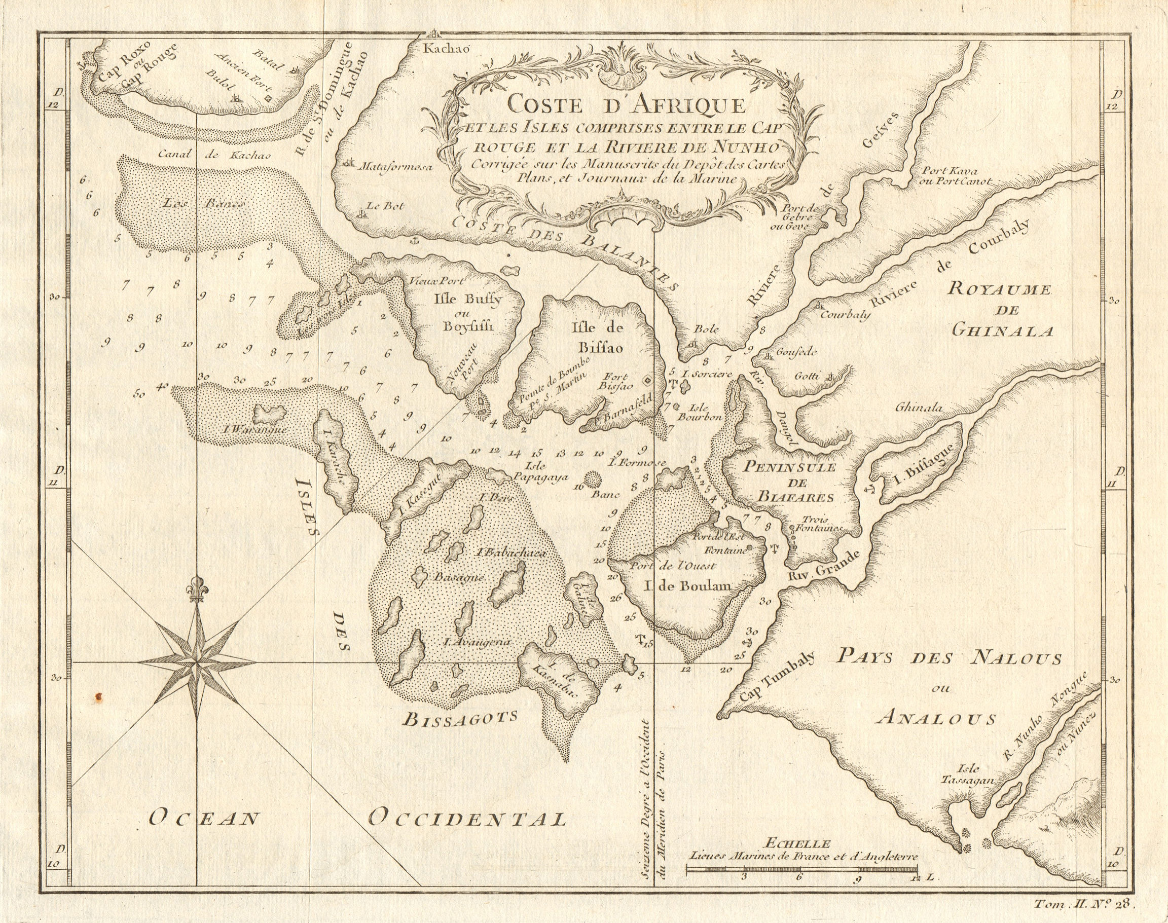 Associate Product 'Coste d’Afrique…' Guinea-Bissau & Bissagos archipelago. BELLIN 1746 old map