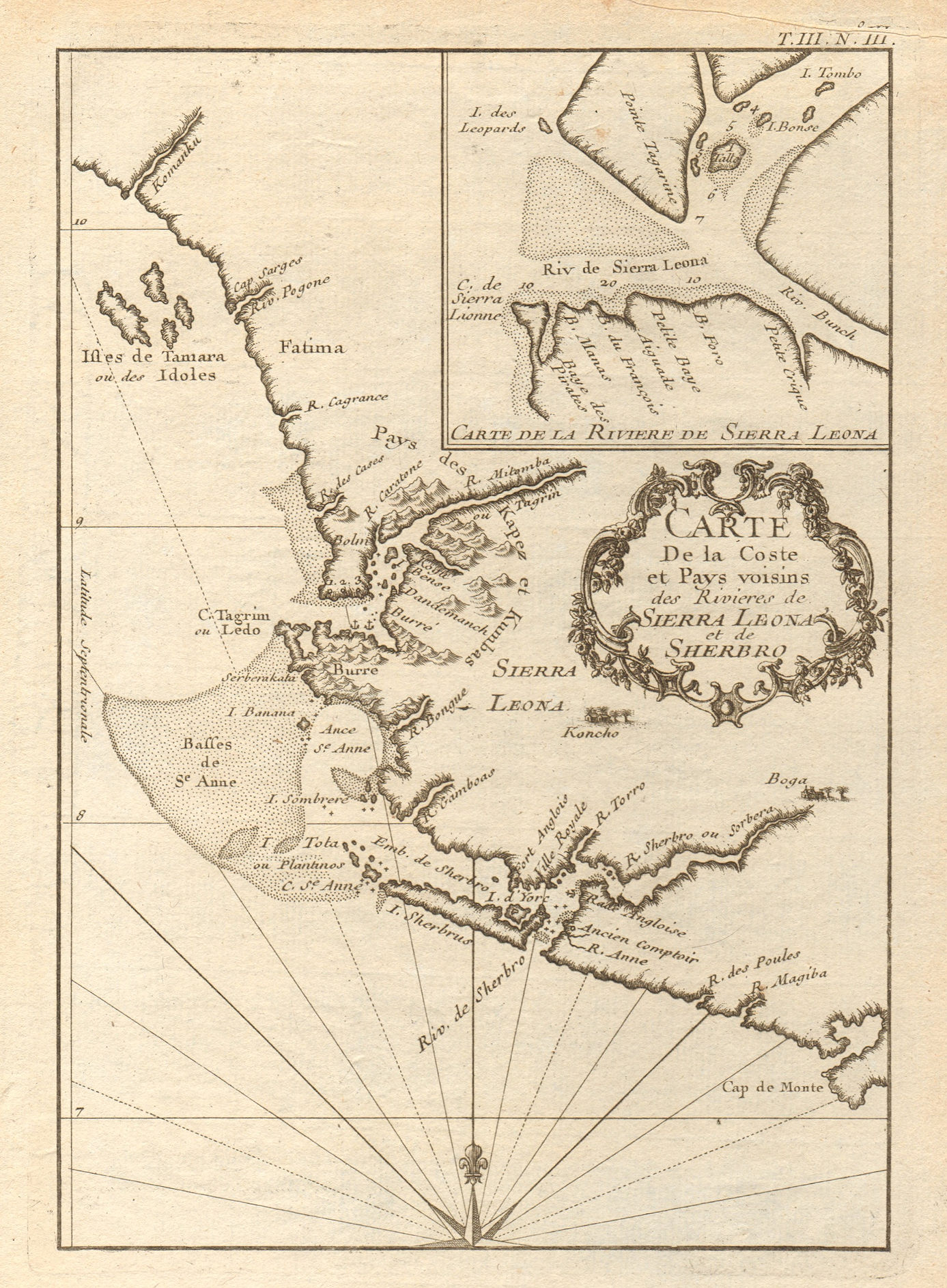 Associate Product 'Coste… des Rivières de Sierra Leona & Scherbro'. Sierra Leone. BELLIN 1747 map