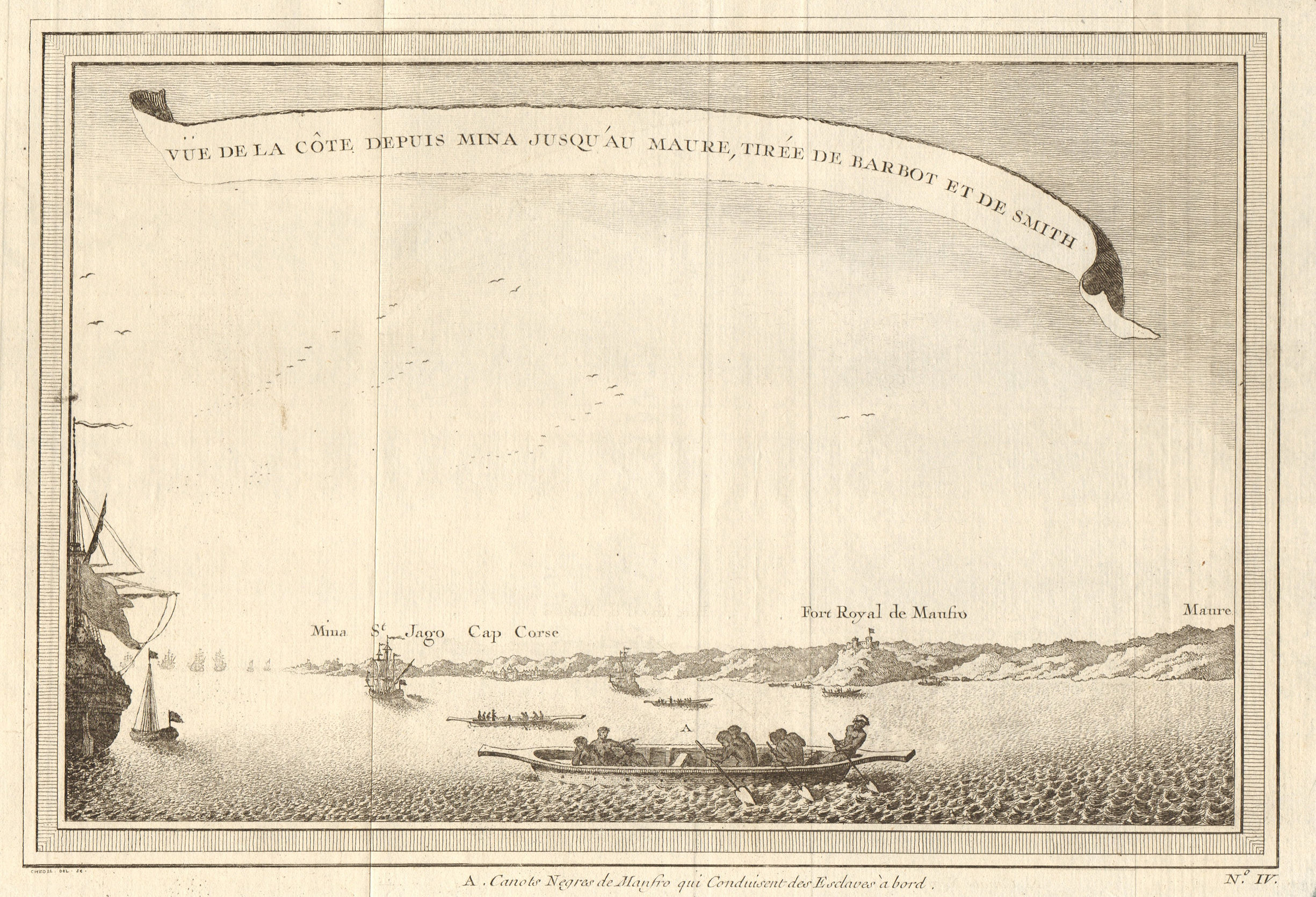 Associate Product 'La Côte depuis Mina… à Maure'. Ghana coast Elmina - Cape Coast - Moree 1747