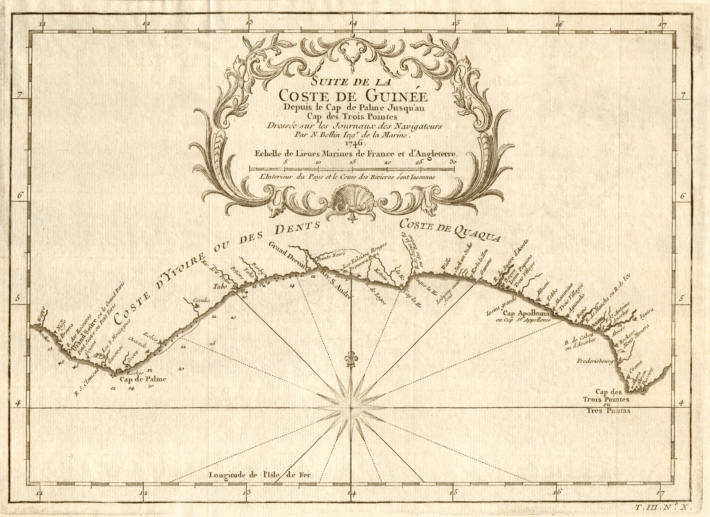 Associate Product 'Suite de la Coste de Guinée…' Liberia Ivory Coast Ghana coast. BELLIN 1747 map
