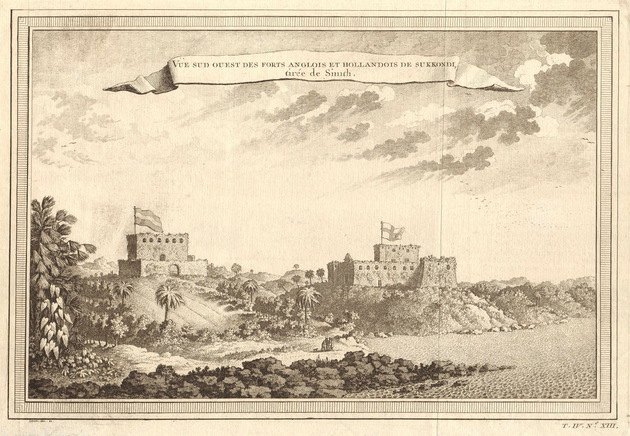Associate Product English Fort Sekondi & Dutch Fort Orange at Takoradi, Ghana. Gold Coast 1747