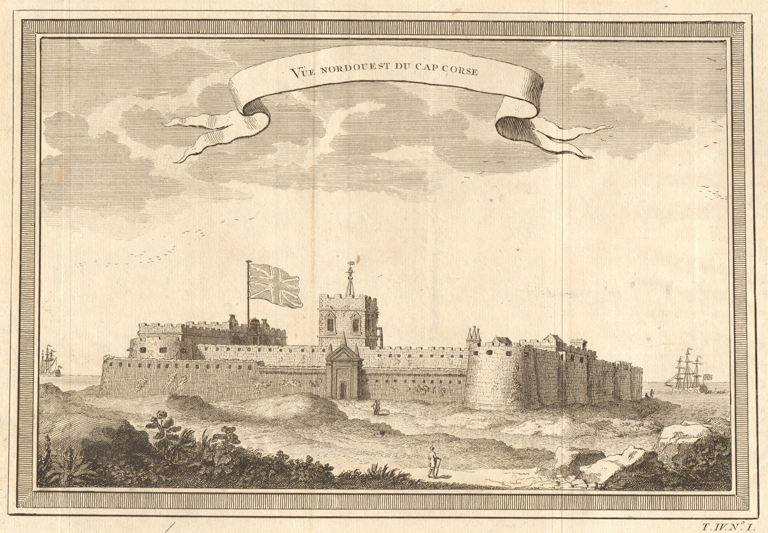 Associate Product 'Vue Nord-Ouest du Cap Corse'. Ghana. Cape Coast Castle NW view. Gold Coast 1747
