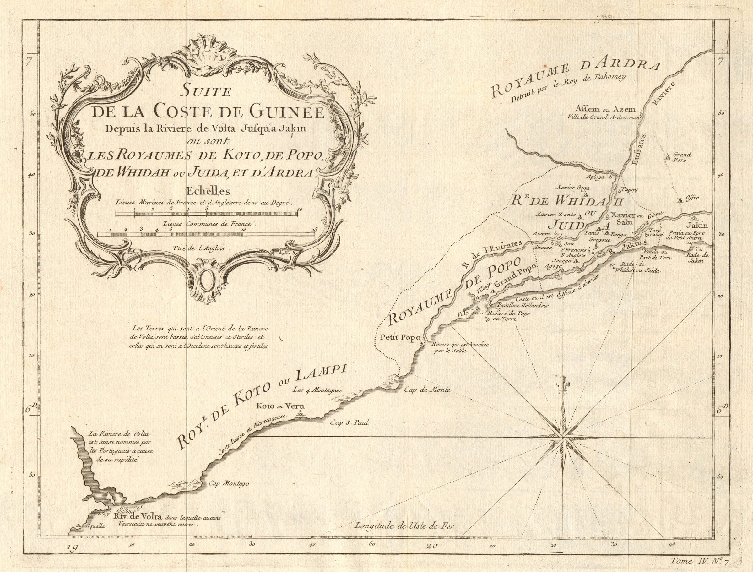 Associate Product 'Suite de la Coste de Guinée'. Ghana Togo Benin coast. Whidah. BELLIN 1747 map