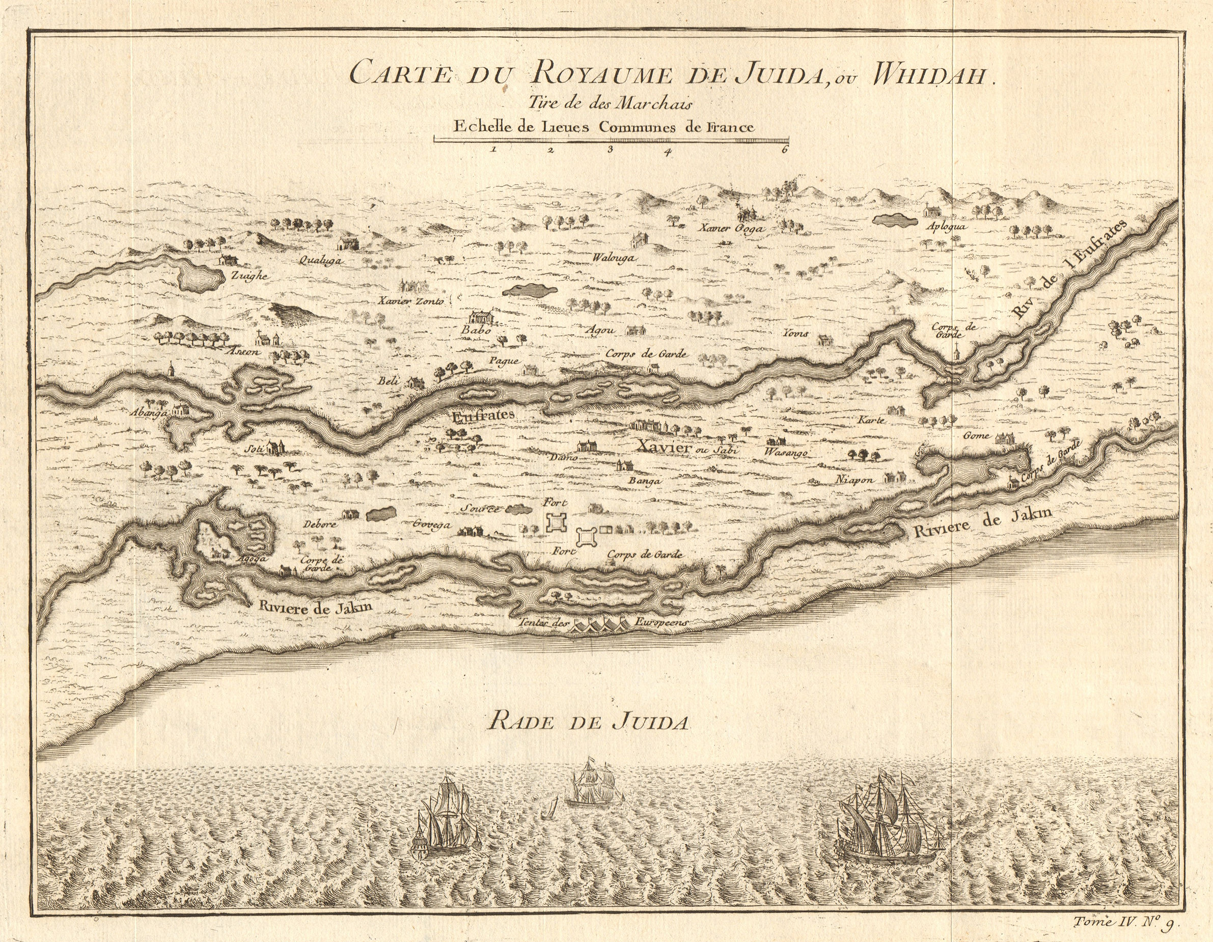 Associate Product 'Carte du Royaume de Juida ou Whidah'. Ouidah / Whydah, Benin. BELLIN 1747 map