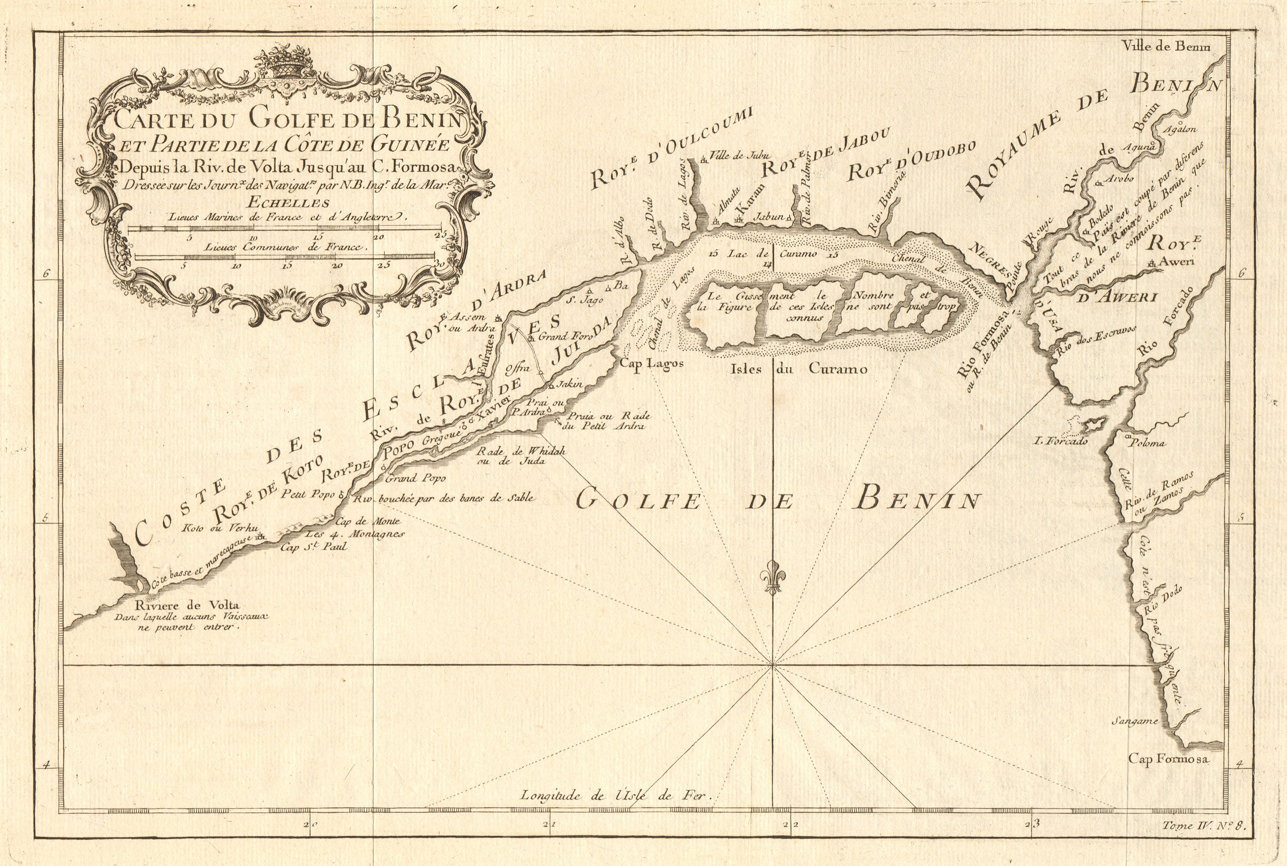 'Carte du Golfe de Benin'. Bight of Benin. Nigeria coast. Lagos. BELLIN 1747 map