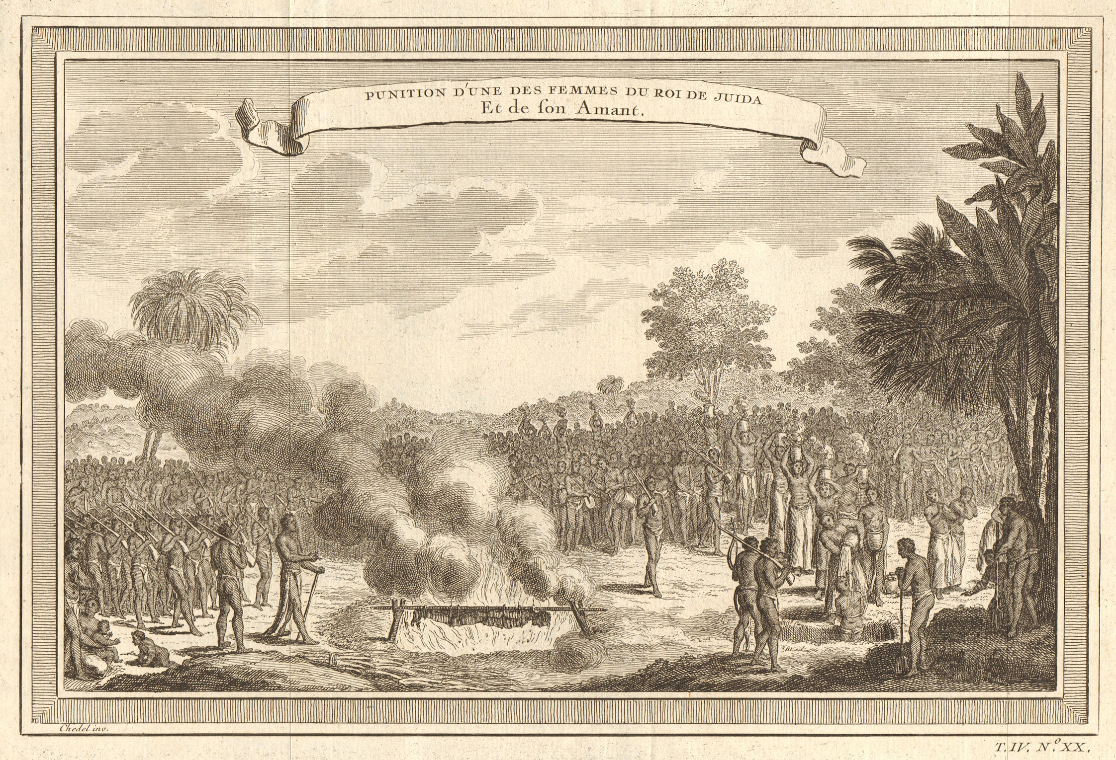 Benin. Punishment of unfaithful wife of King of Whydah & her lover. Ouidah 1747
