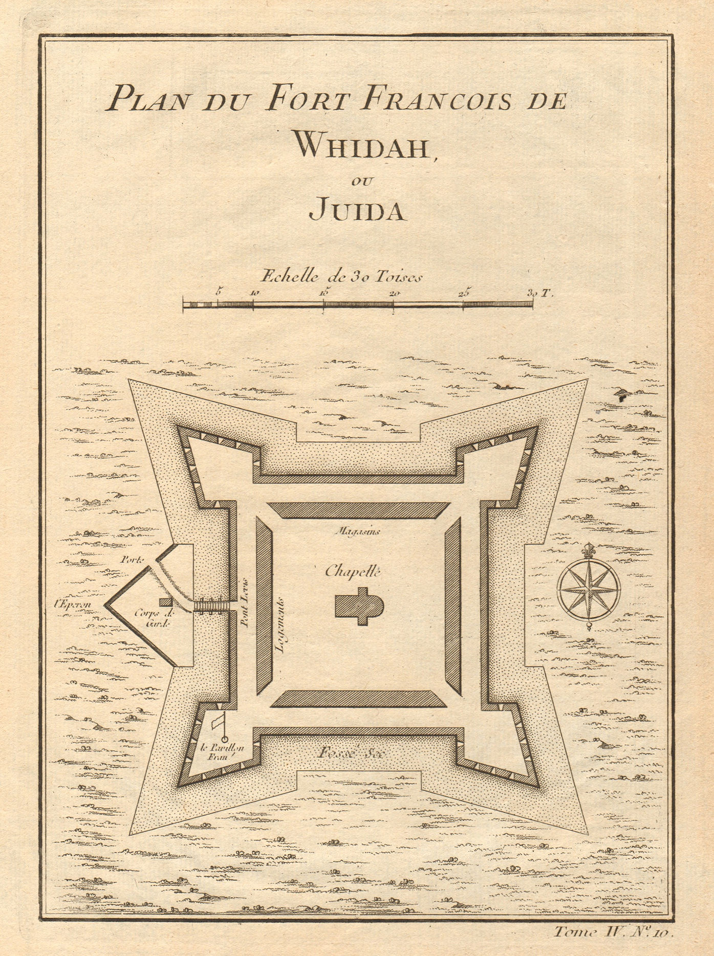 Associate Product 'Plan du Fort François de Whidah ou Juida'. Fort Ouidah, Benin. BELLIN 1747 map