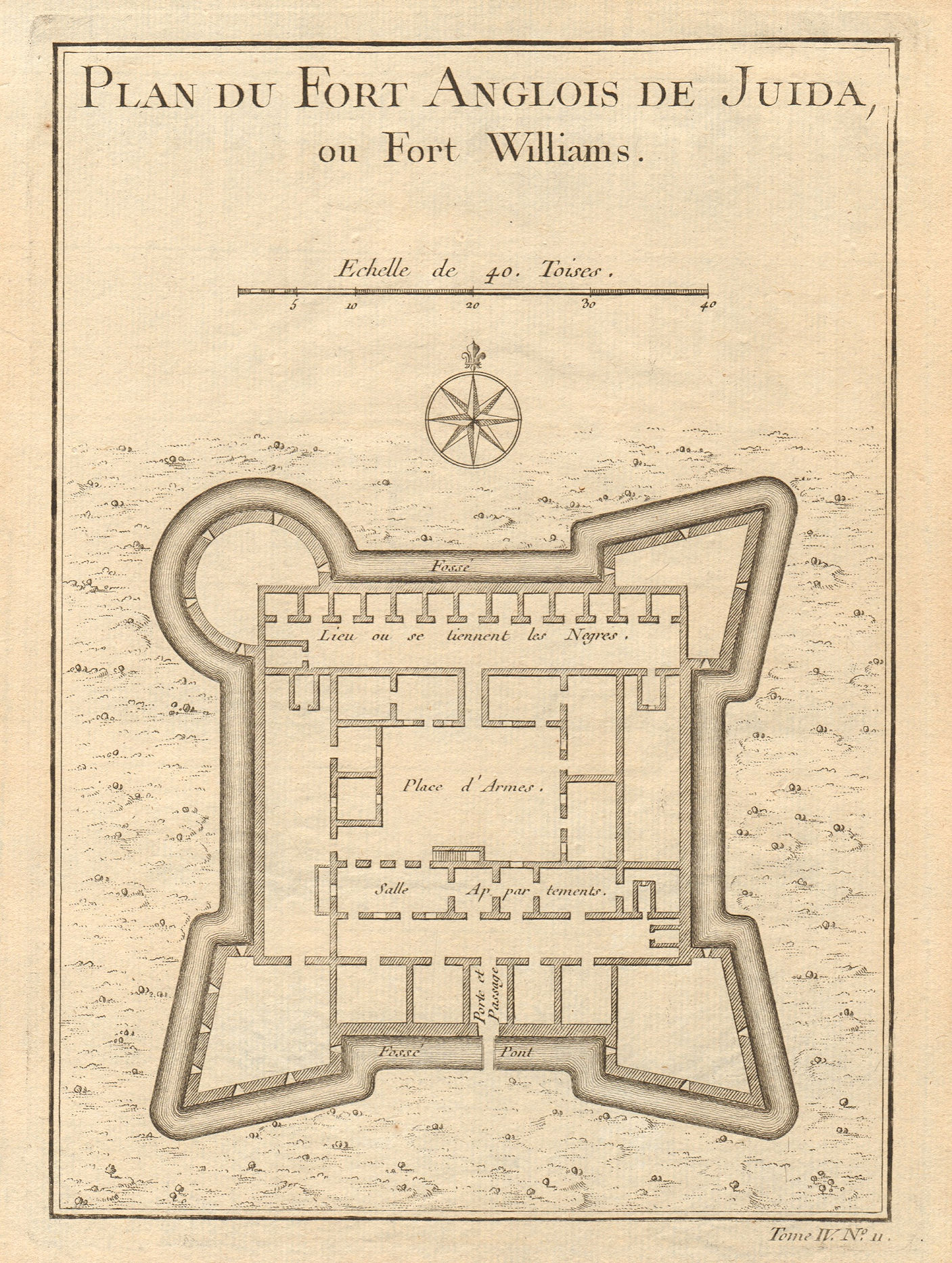 Associate Product 'Fort Anglois de Juida ou Fort Williams'. Ouidah, Benin. Whydah. BELLIN 1747 map