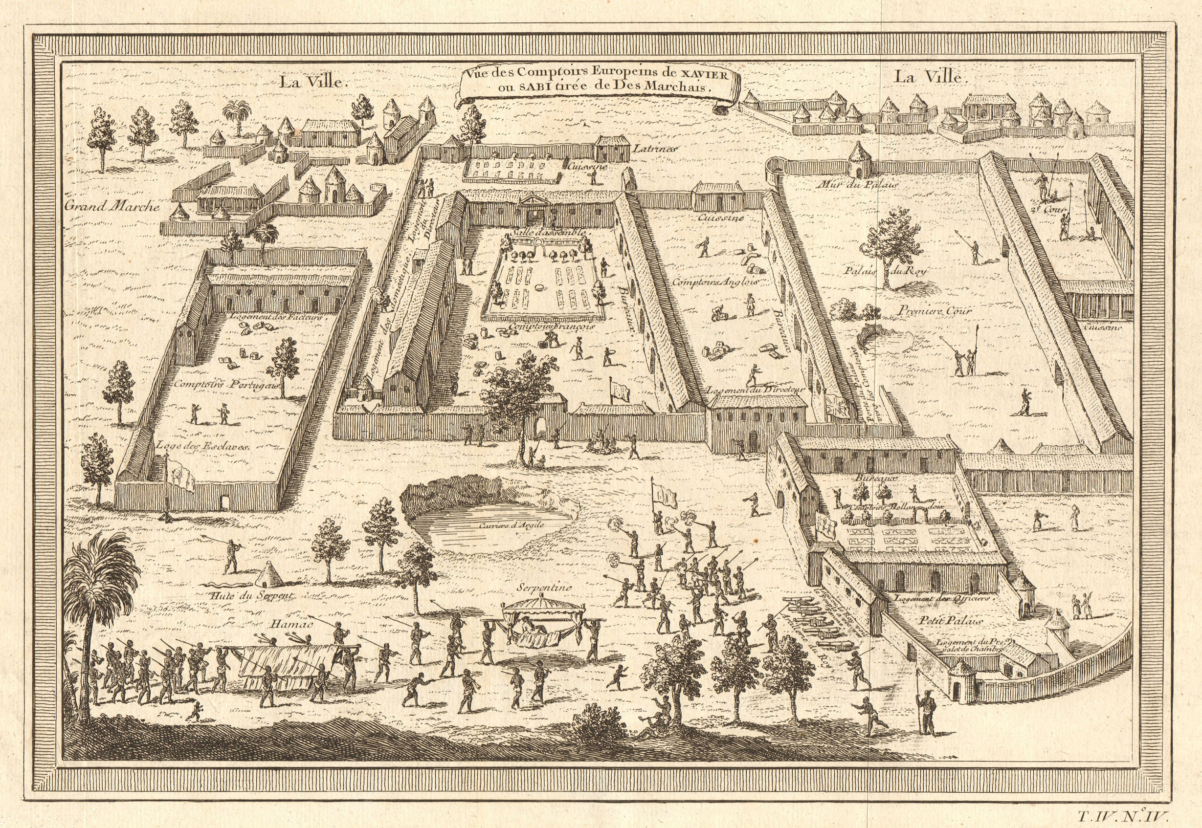 Comptoirs Europeins de Xavier ou Sabi. Trading post Ouidah Benin BELLIN 1747 map