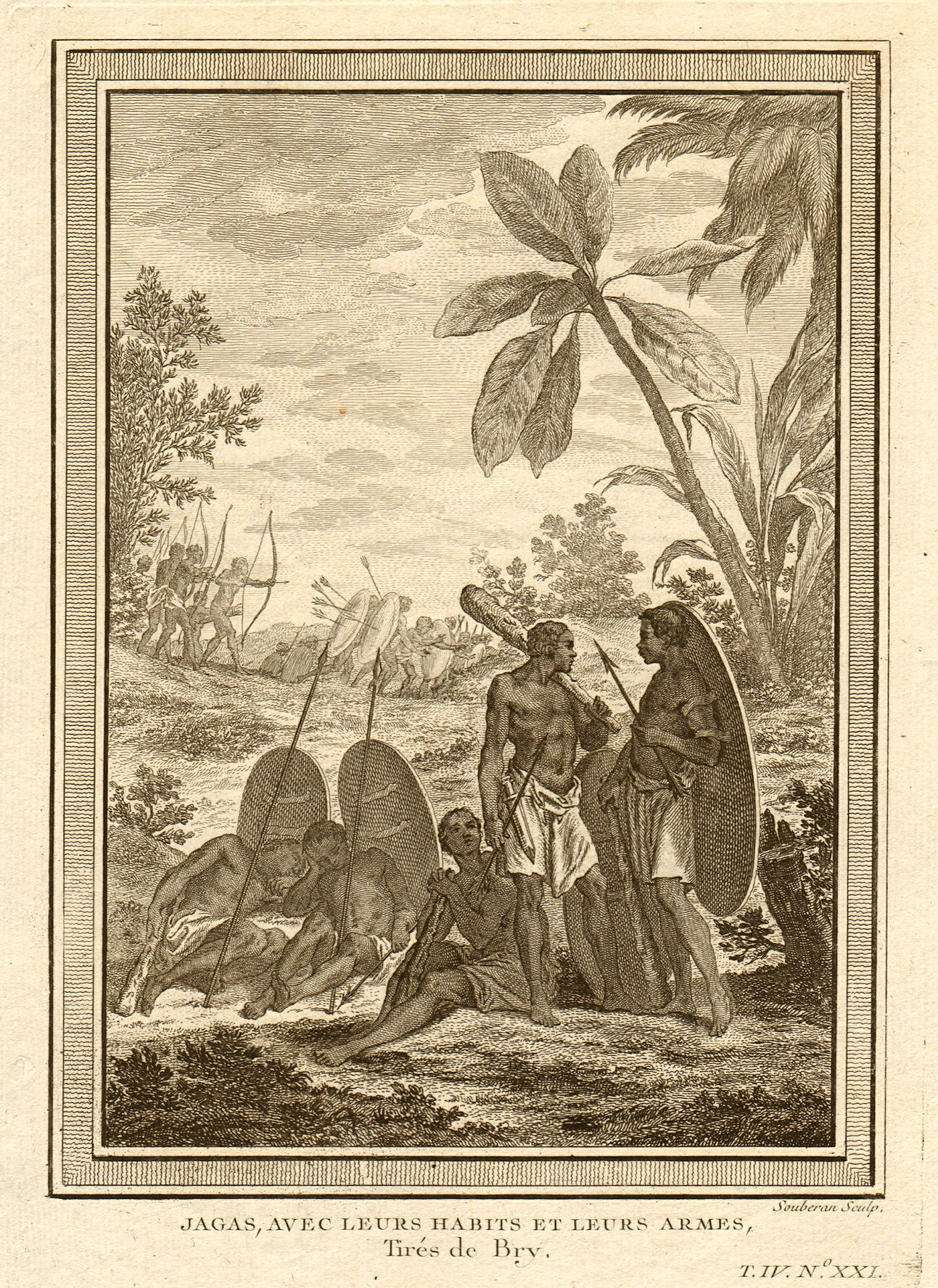Associate Product 'Jagas avec leurs habits & leurs armes'. Congo. Jagas people with weapons 1747