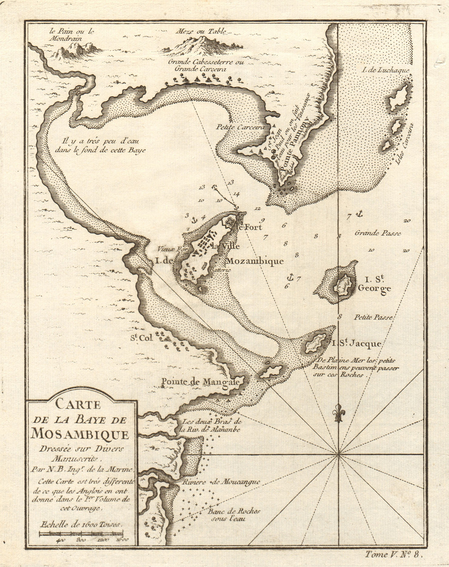 Associate Product 'La Baye de Mozambique' island. Mossuril Bay. Ilha de Moçambique BELLIN 1748 map