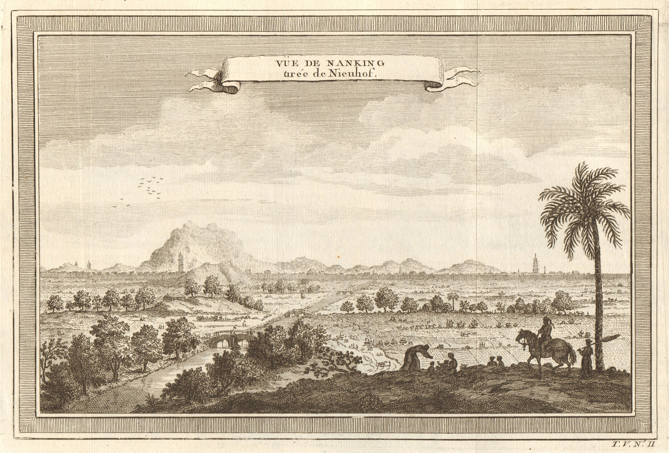 Associate Product 'Vue de Nanking tirée de Nieuhof'. View of the city of Nanjing, China 1748