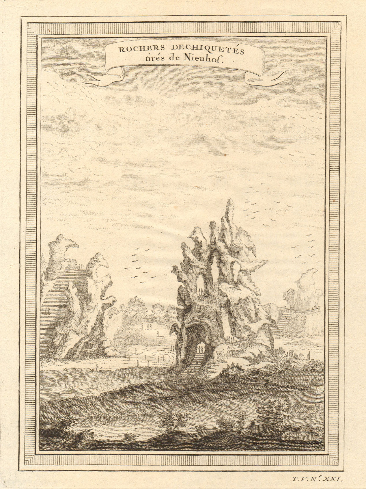 Associate Product 'Rochers dechiquetés'. China. Ragged cliffs, taken from Nieuhof 1748 old print