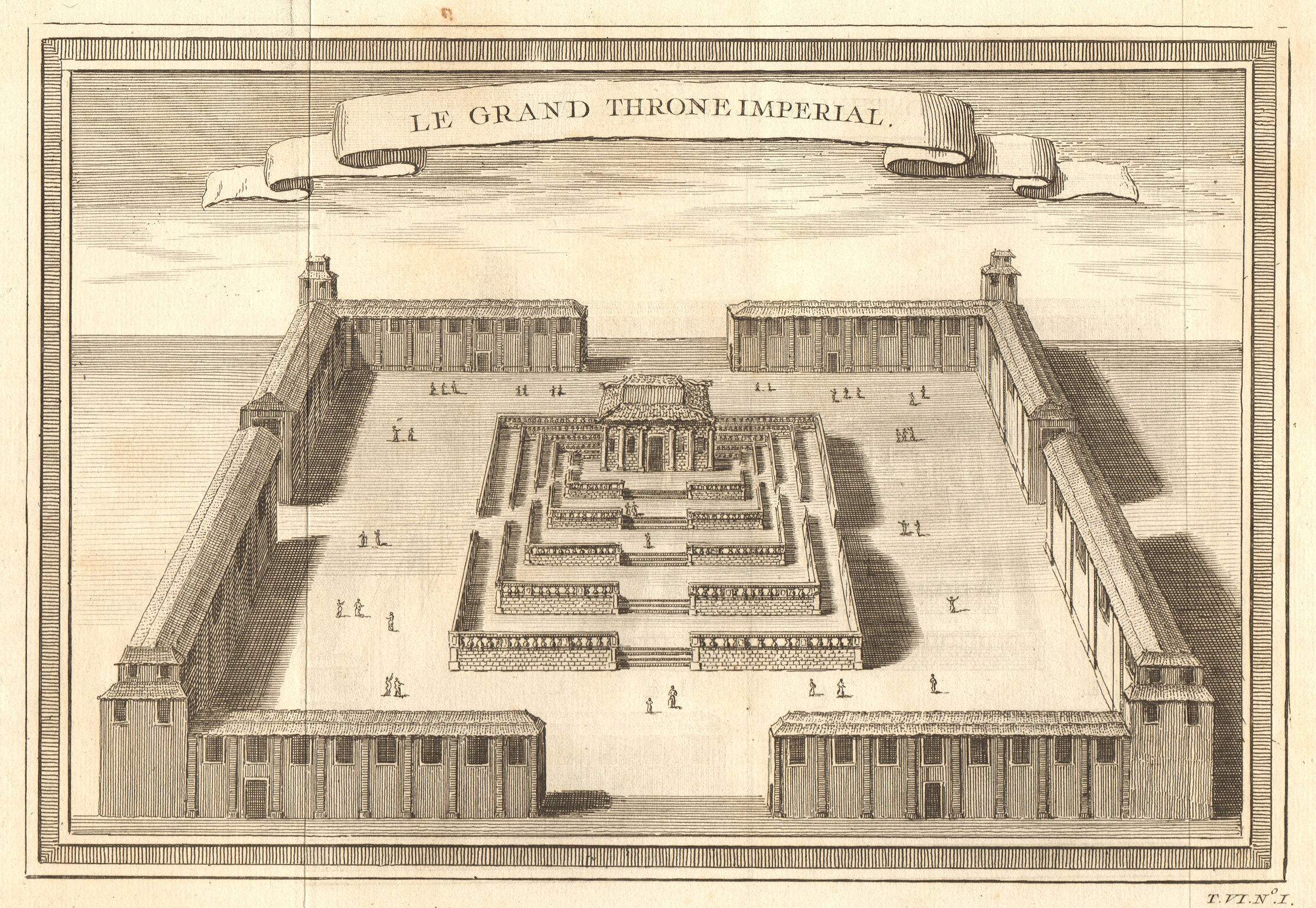 'Le Grand Throne Imperial'. The Forbidden City, Beijing, China 1748 old print