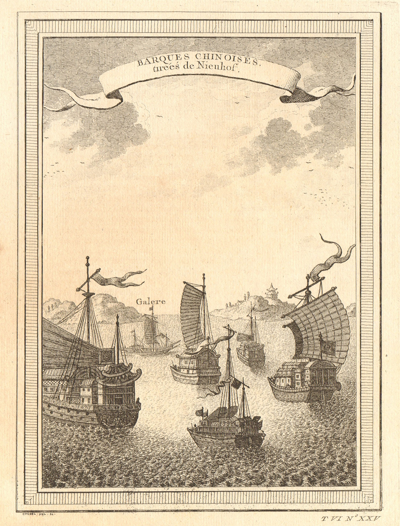 Associate Product 'Barques Chinoises'. China. Chinese junks or boats, from Nieuhof 1748 print