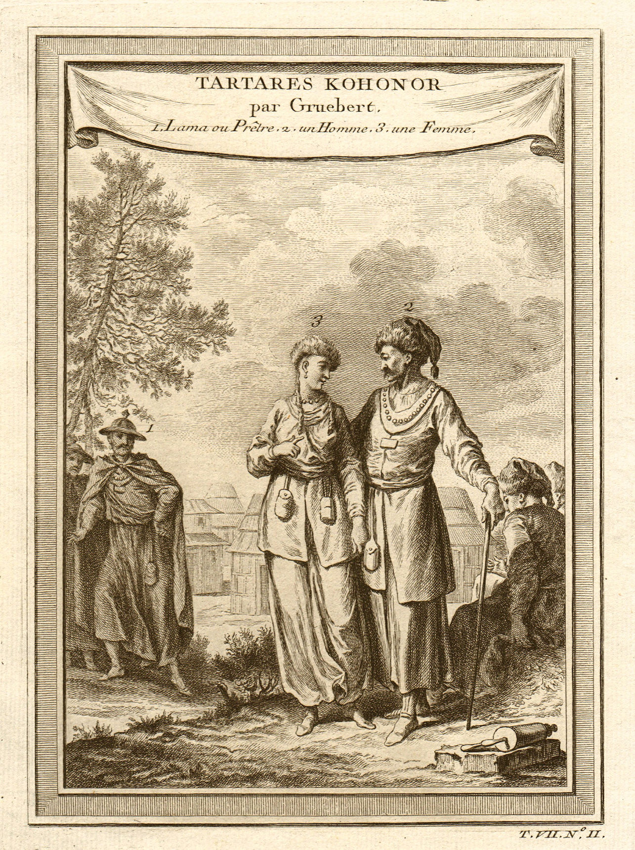 Associate Product 'Tartares Kohonor'. China. Tatars of Kokonor / Qinghai. Lama. Grueber 1749