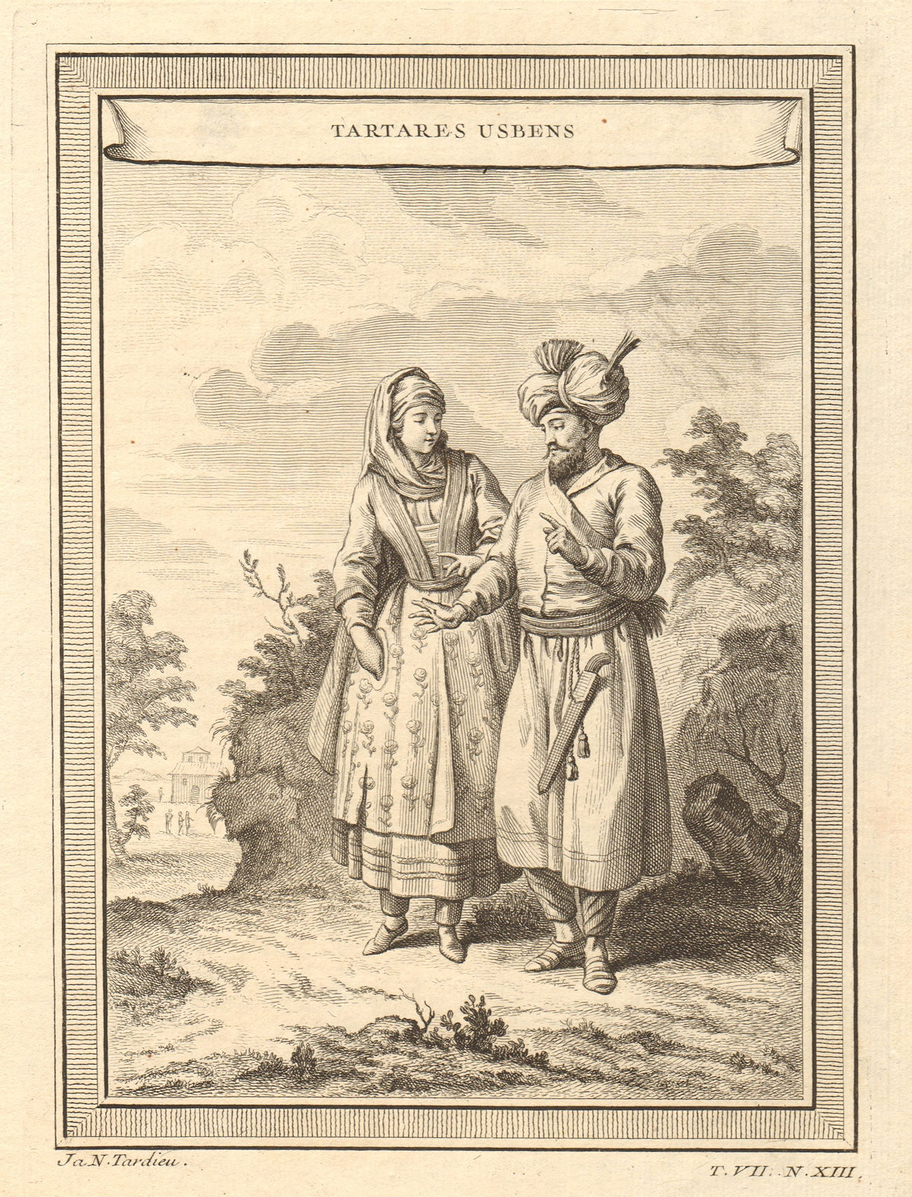 Associate Product 'Tartares Usbens'. Uzbekistan. Usbek Tartars in costume 1749 old antique print
