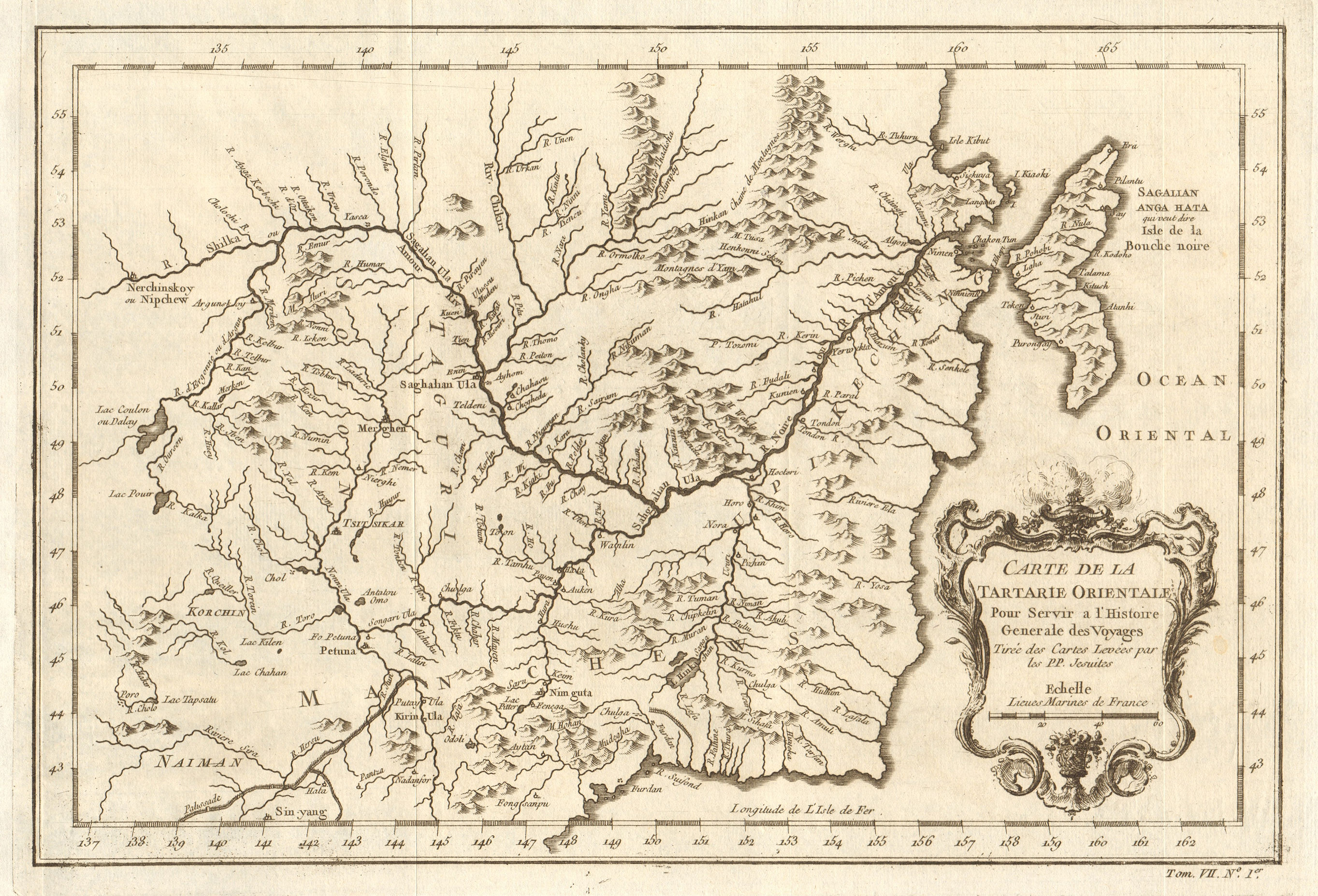 Associate Product 'Carte de la Tartarie Orientale'. Tartary China Russia Sakhalin. BELLIN 1749 map