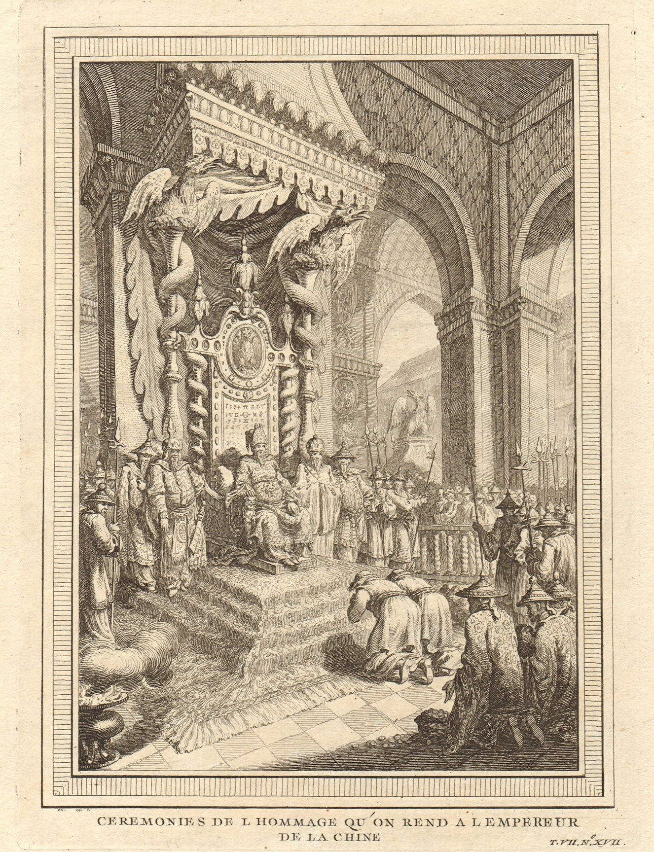 Associate Product 'Ceremonies de l’Hommage'. Paying homage to the Emperor of China 1749 print