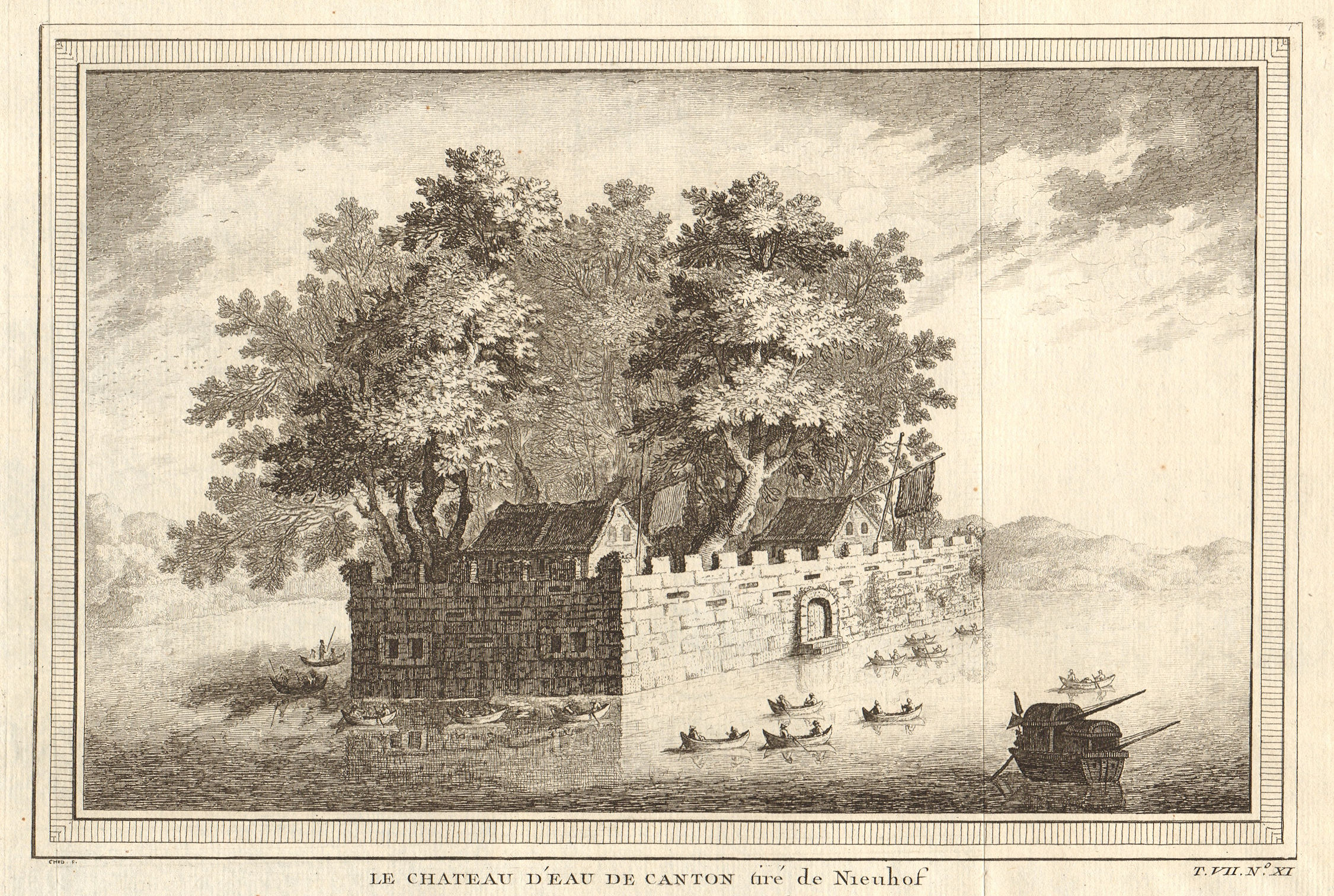 Associate Product 'Le Château d’Eau de Canton'. The Water Castle at Guangzhou, China. Nieuhof 1749