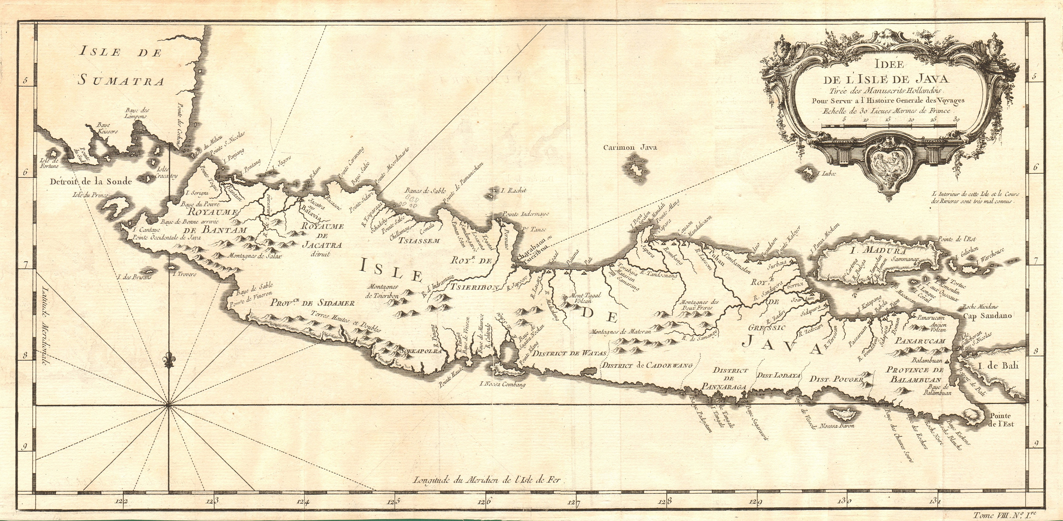 Associate Product 'Idée de l'Isle de Java'. Indonesia. Dutch East India Co. VOC. BELLIN 1750 map