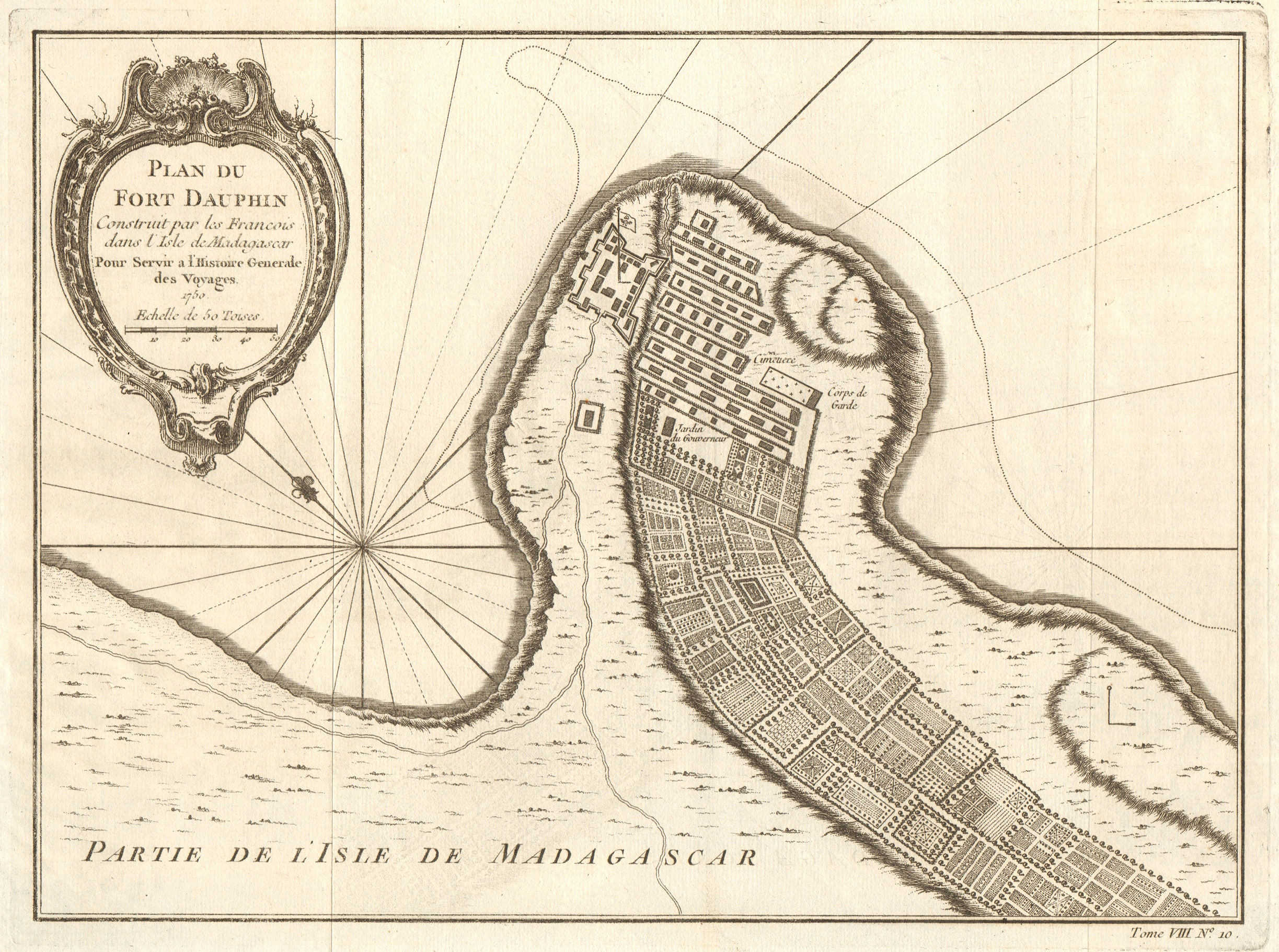 Associate Product 'Plan du Fort Dauphin'', Madagascar. Tolanaro Tolagnaro plan. BELLIN 1750 map
