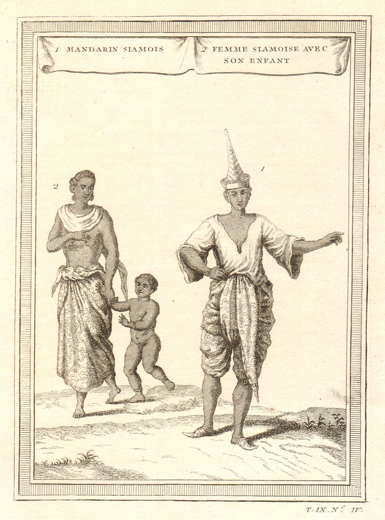 'Femme Siamois. Mandarin Siamois'. Thailand Siamese woman & child. Mandarin 1751