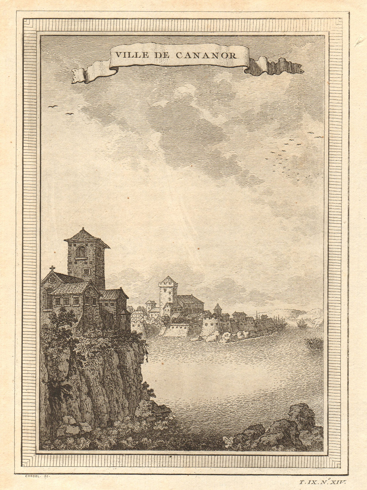 Associate Product 'Ville de Cananor'. The port of Kannur, Kerala, India. Cannanore 1751 print