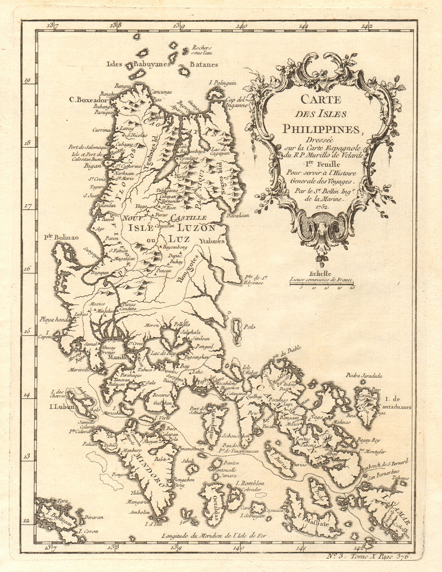 Associate Product 'Carte des Isles Philippines 1re feuille'. North. Luzon Mindoro. BELLIN 1752 map