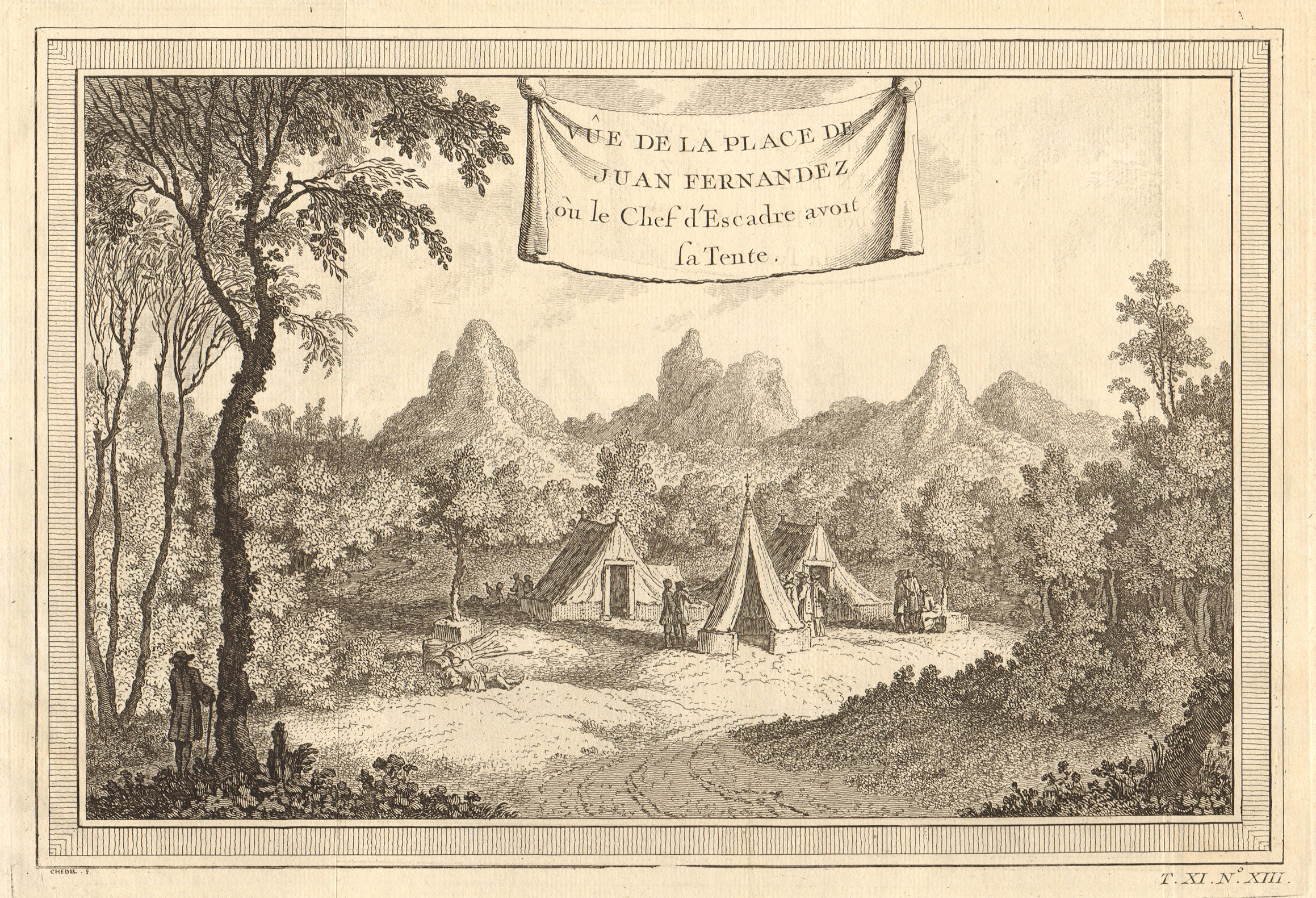 Associate Product Anson's camp (1741) on Isla Robinson Crusoe, Juan Fernandez islands, Chile 1753