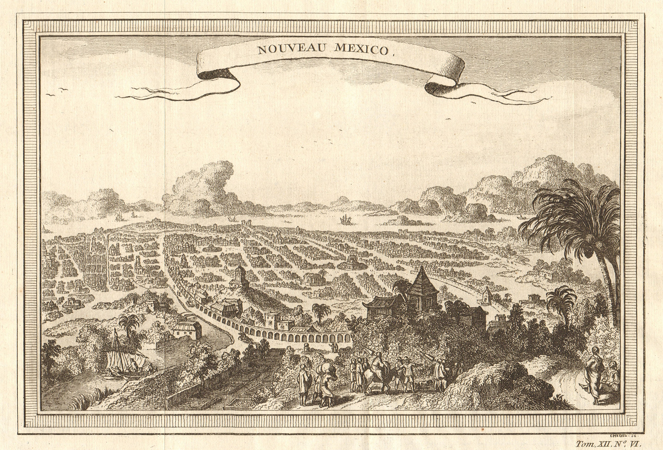 Associate Product 'Nouveau Mexico'. Mexico City as it was in the 18th century 1754 old print
