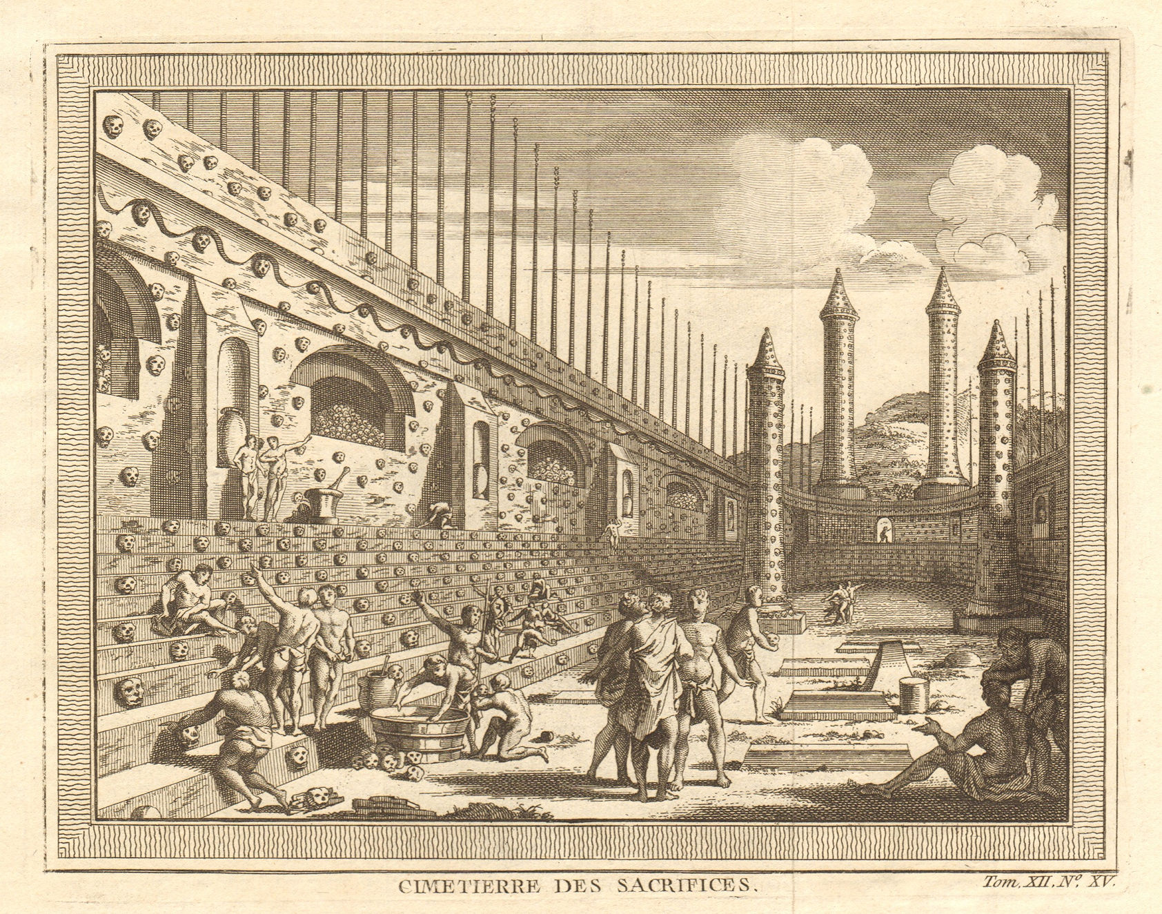 Associate Product Cimetière / Cemetery of Human Sacrifices, Tenochtitlan-Mexico City 1754 print