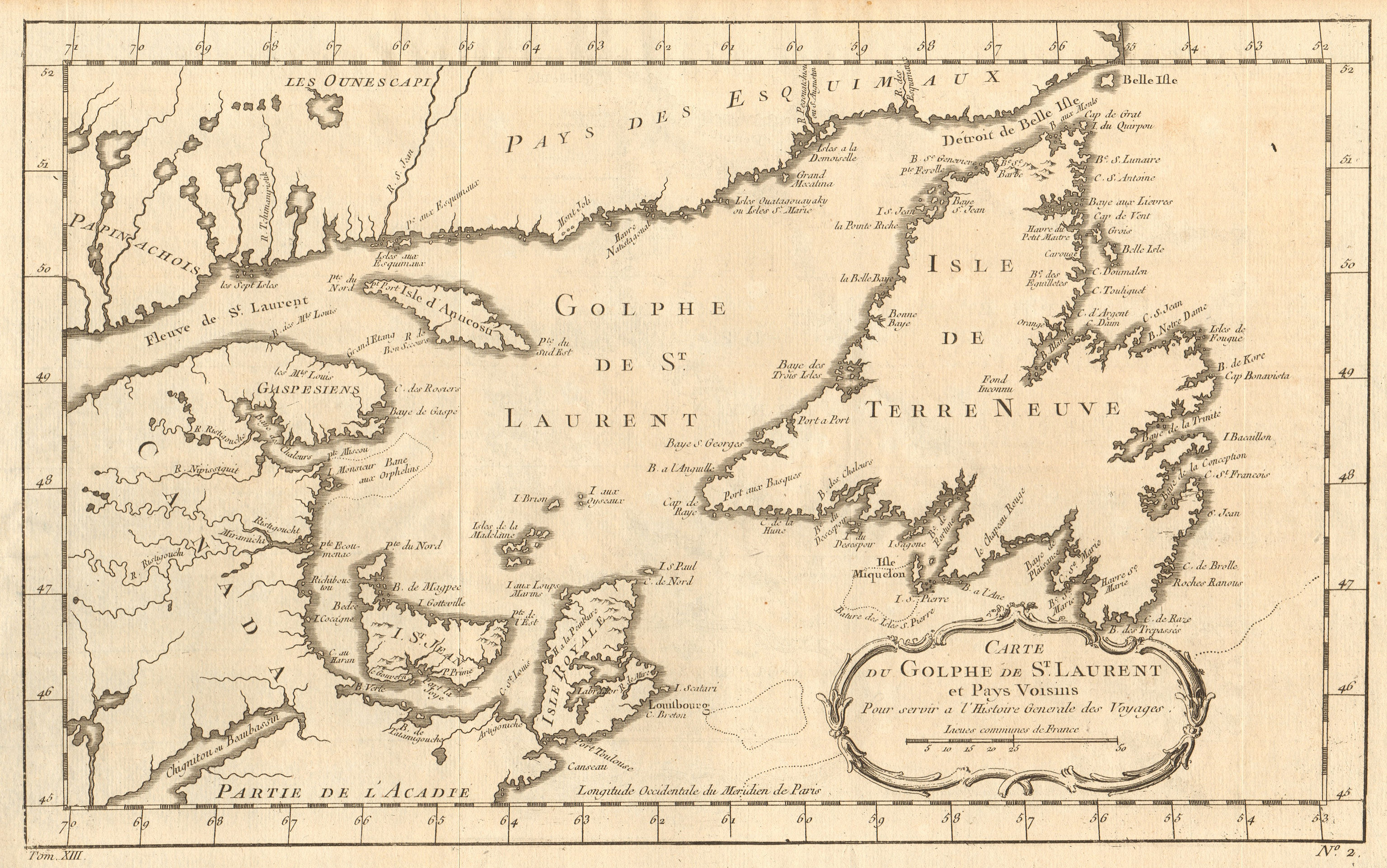 Associate Product 'Carte du Golfe de Saint Laurent' St Lawrence Gulf Newfoundland. BELLIN 1756 map