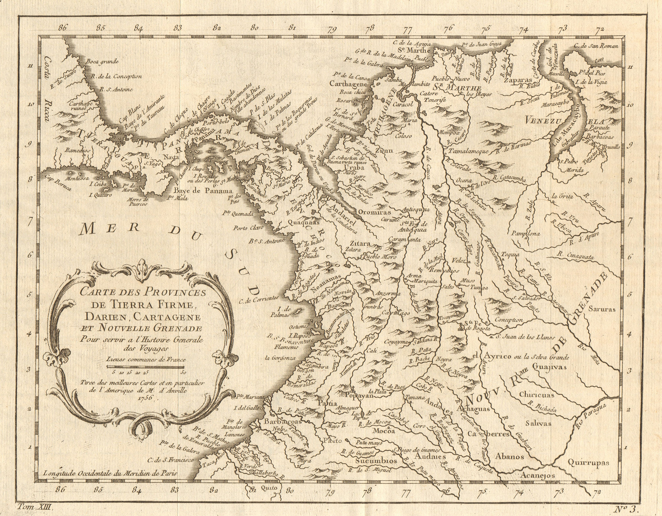 Associate Product 'Carte des Provinces de Tierra Firme, Darien…' Panama Colombia. BELLIN 1756 map