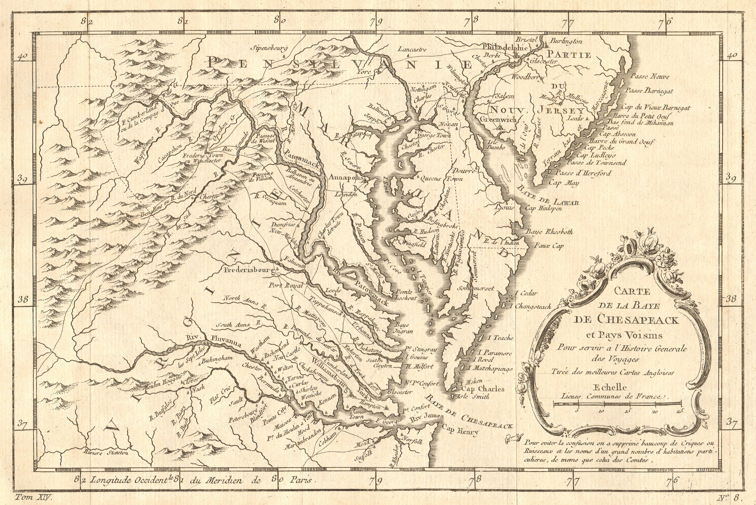 Associate Product 'Carte de la Baye de Chesapeak…' Chesapeake Bay. MD NJ Virginia. BELLIN 1757 map