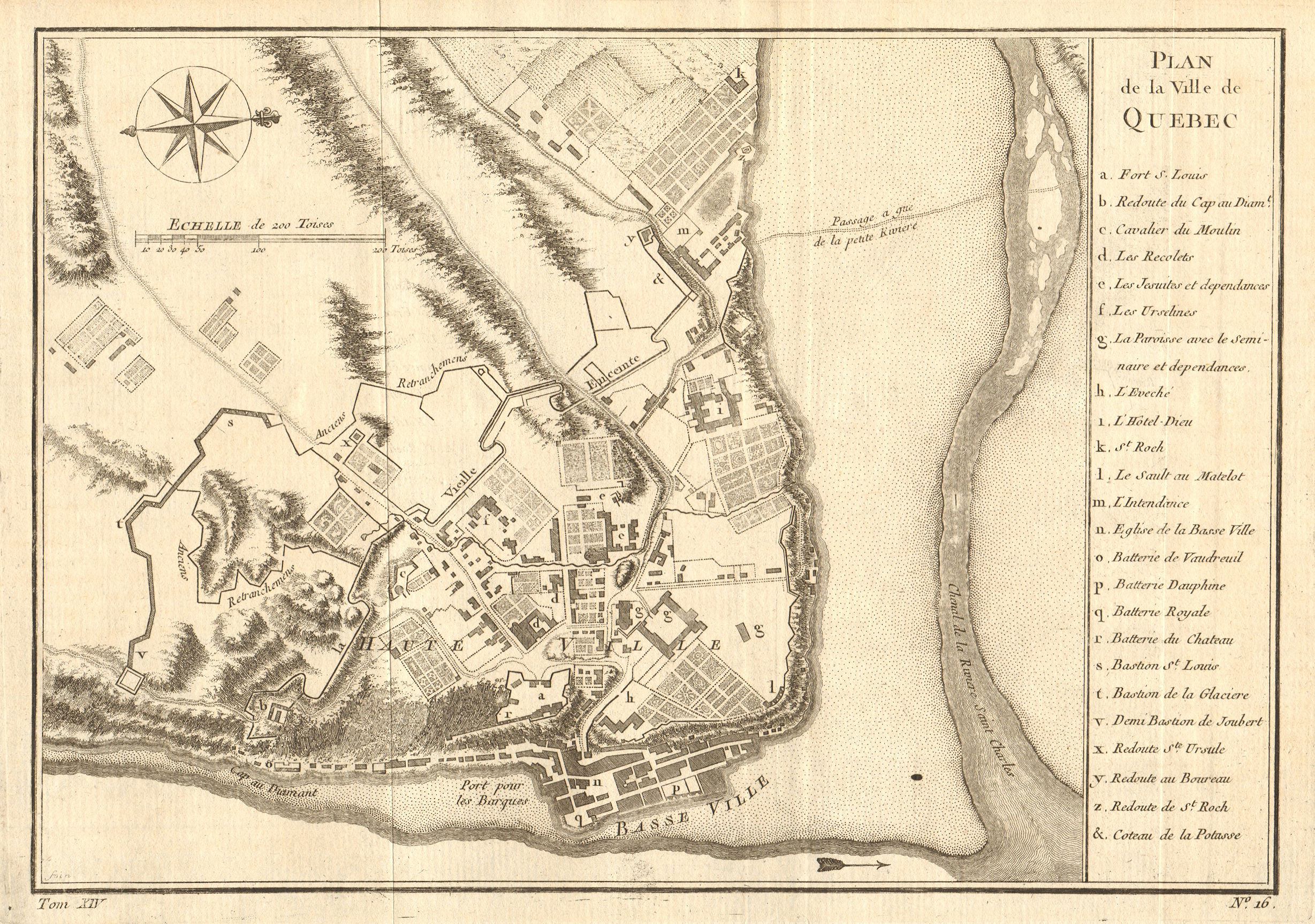 Associate Product 'Plan de la ville de Québec'. Plan of the city of Quebec. BELLIN 1757 old map