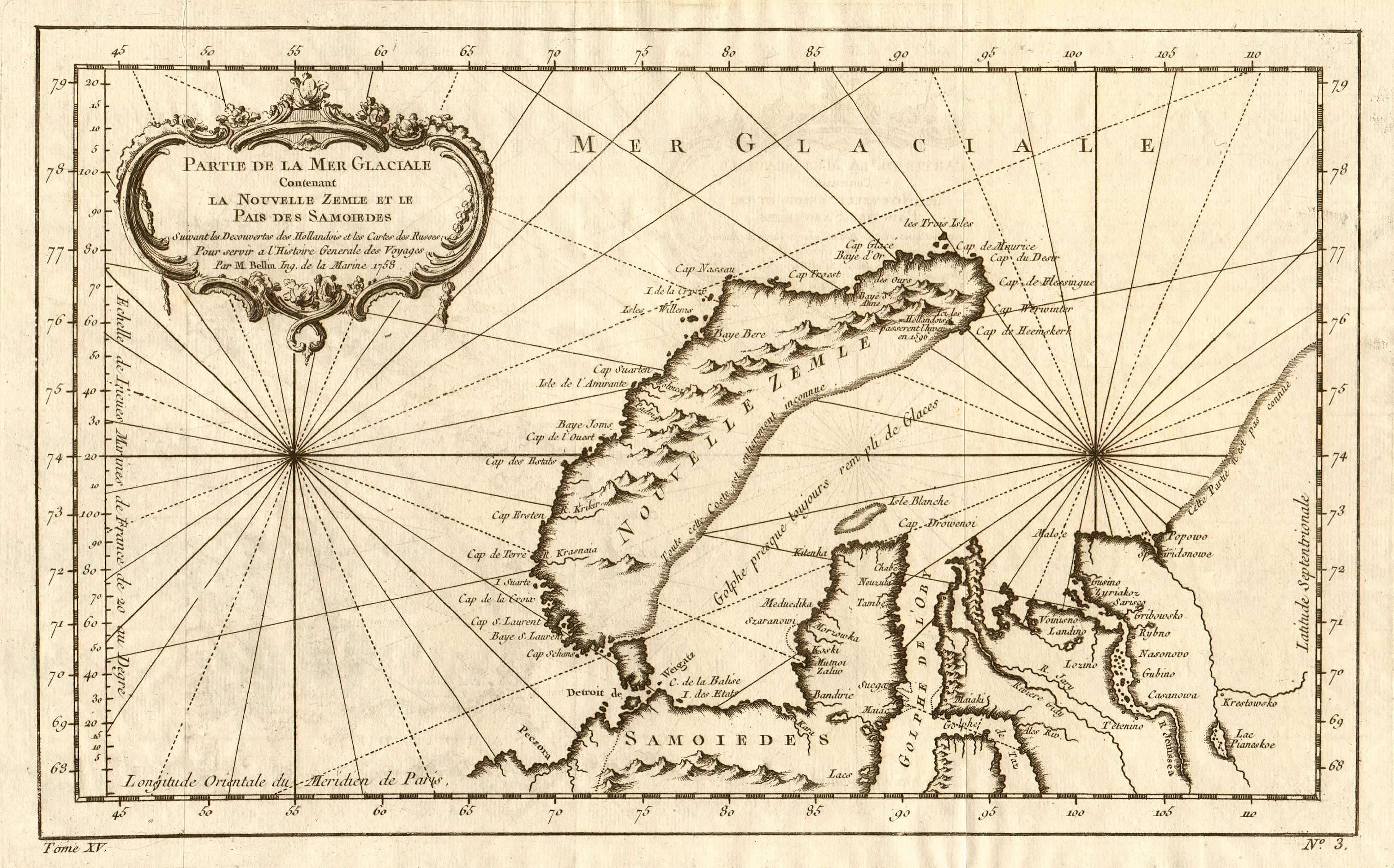 Associate Product Mer Glaciale contenant la Nouvelle Zemle & le Païs des Samoiedes BELLIN 1759 map