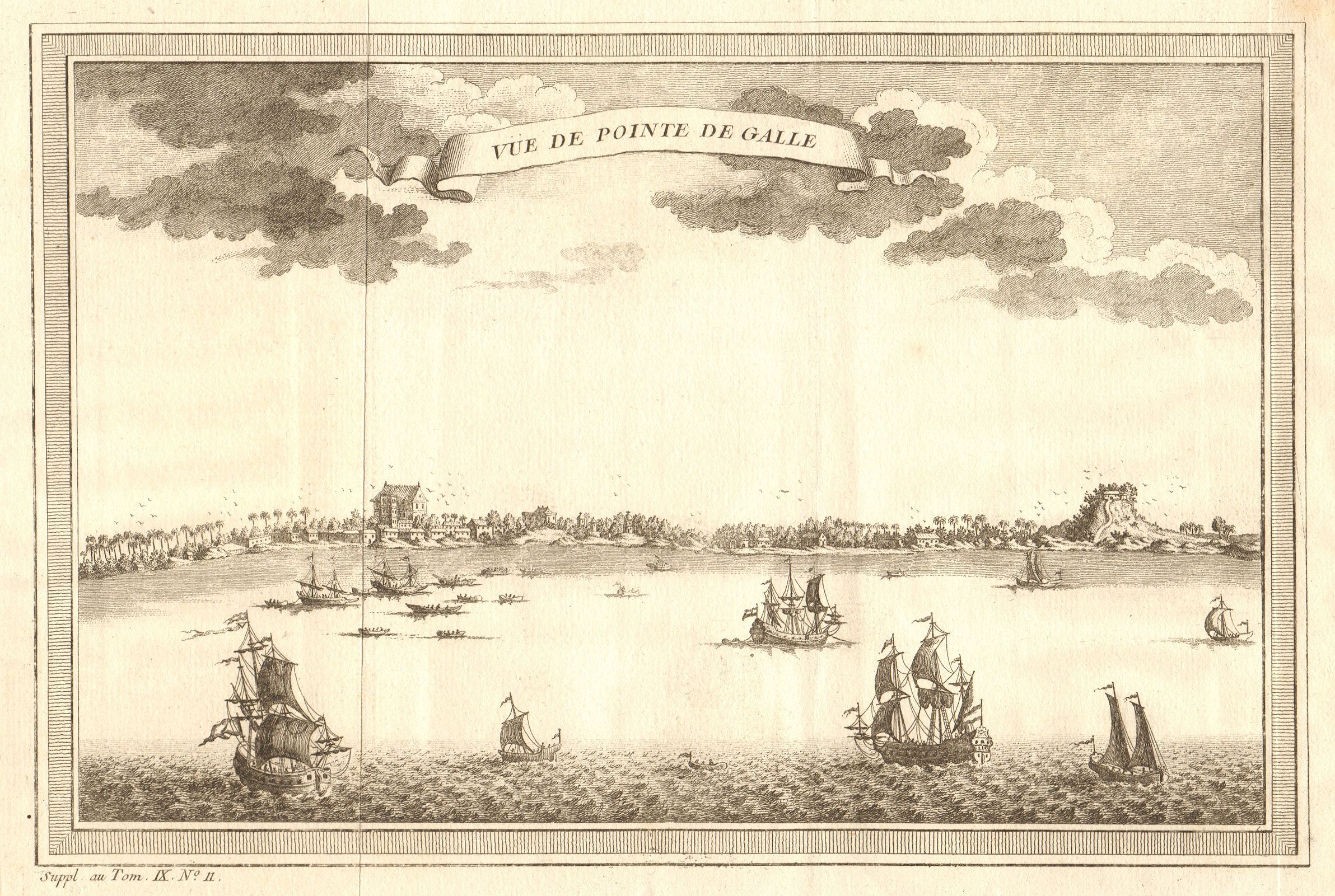 Associate Product 'Vue de Point-de-Galle'. View of Galle, Sri Lanka. Ceylon 1761 old print