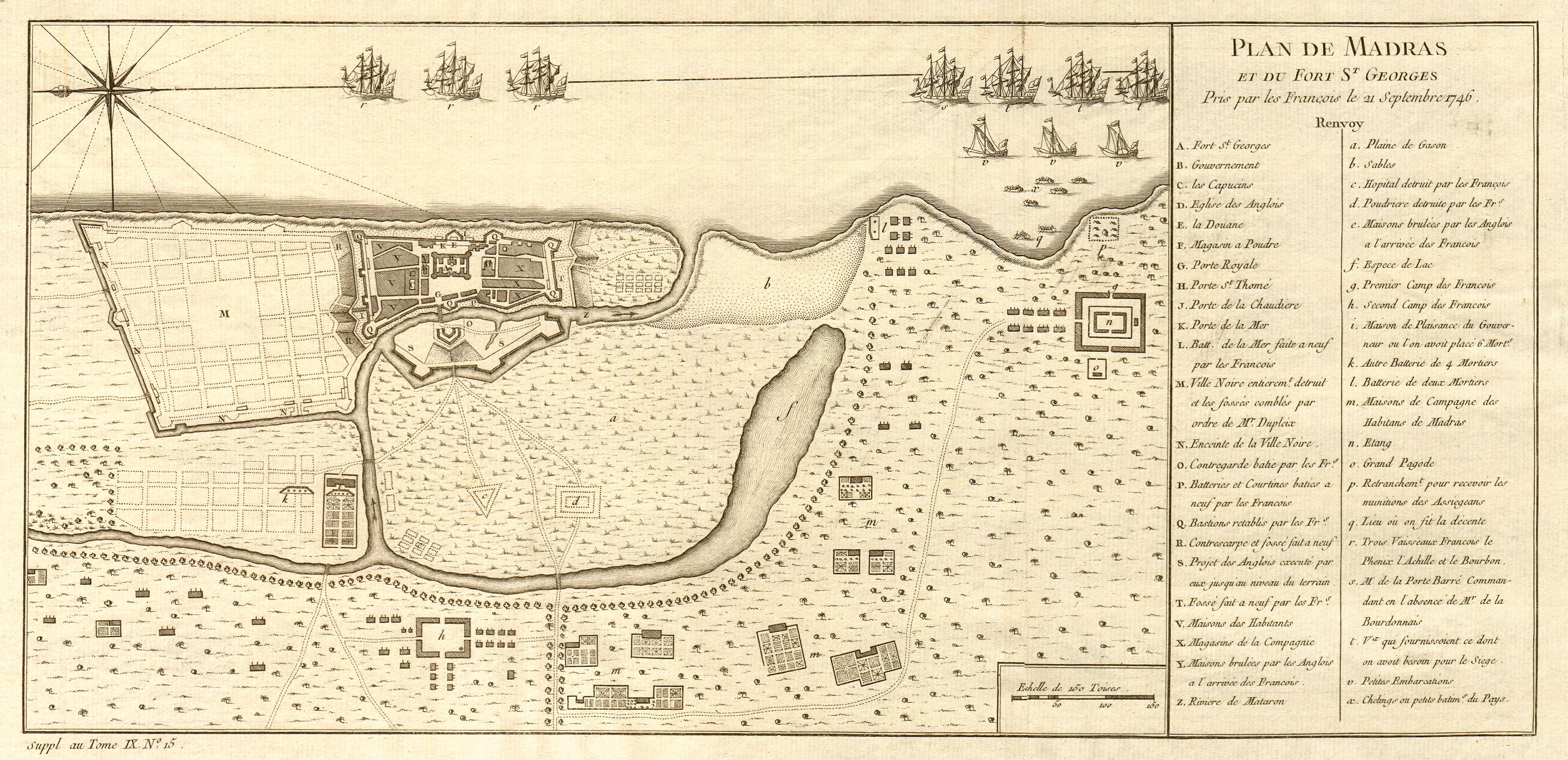Associate Product 'Plan de Madras et du Fort St. Georges'. Plan of Madras/Chennai. BELLIN 1761 map