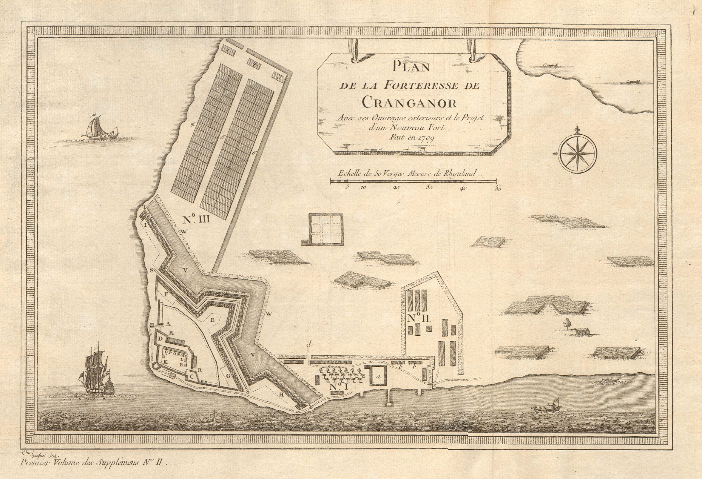 Associate Product 'La Forteresse de Cranganor'. Kodungallur Fortress Kerala India. BELLIN 1761 map