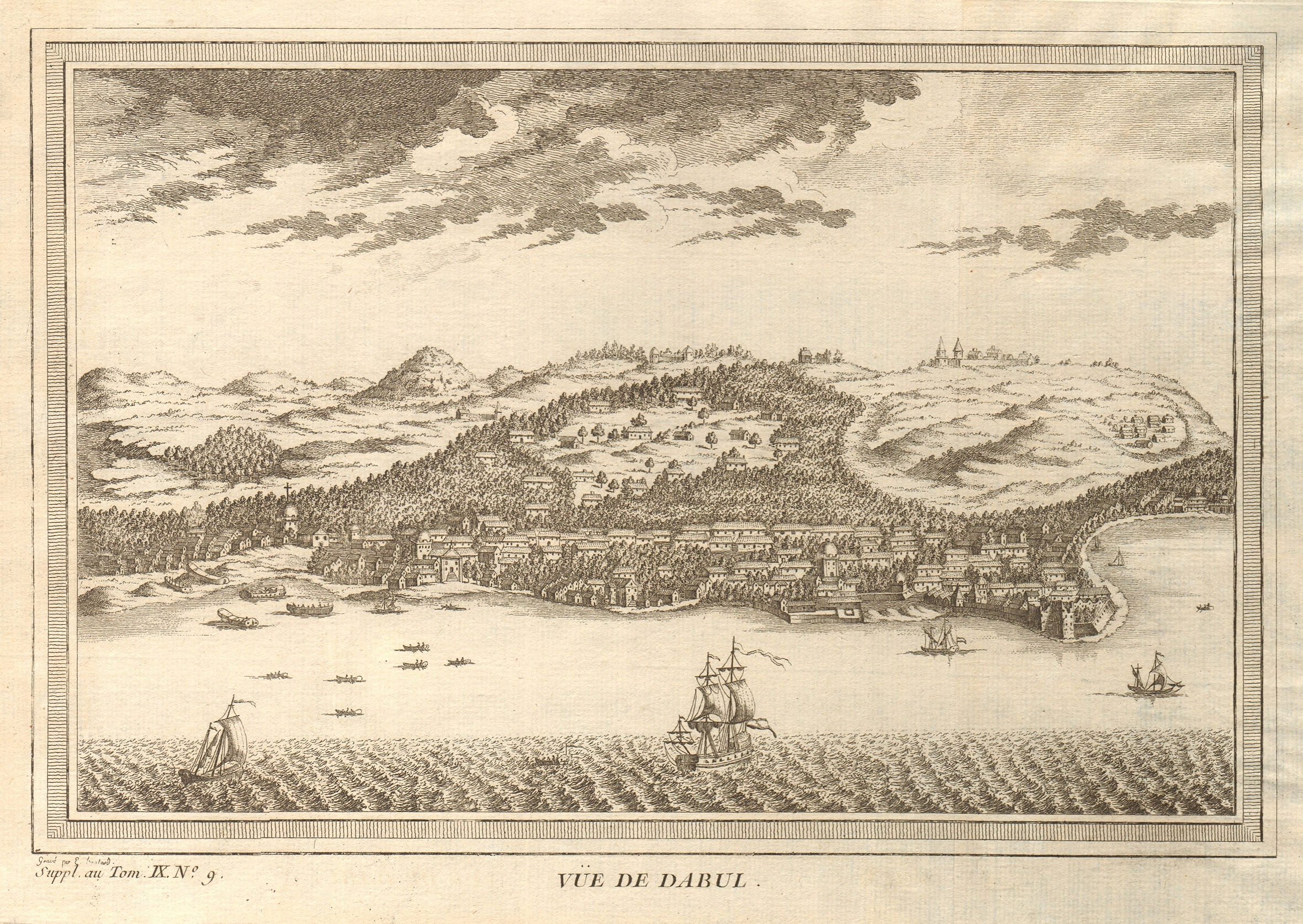 Associate Product 'Vue de Dabul'. View of Dabhol, Ratnagiri district, Maharashtra, India 1761