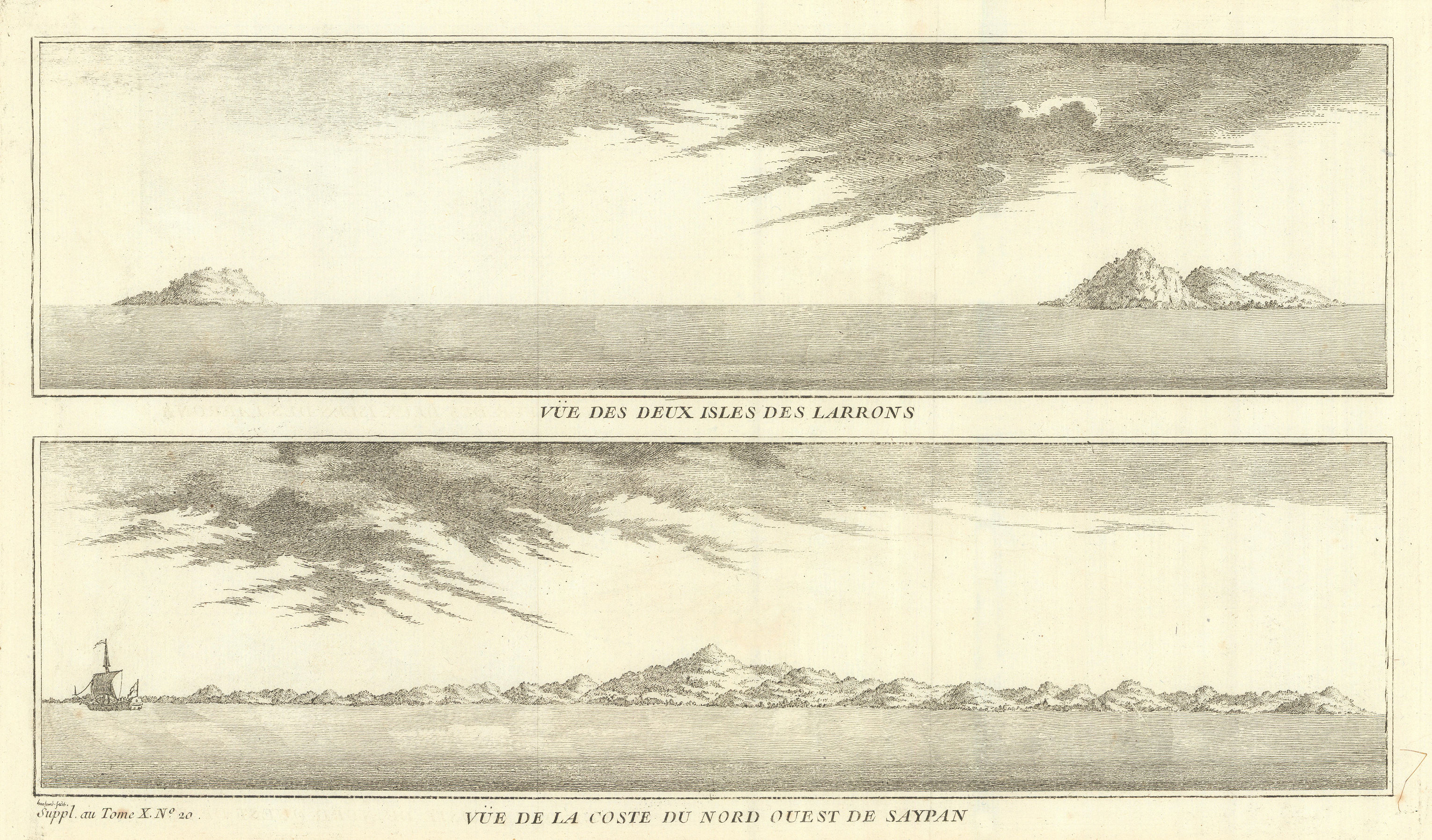 Anatahan, Sarigan & Saipan. Northern Mariana islands coast profiles 1761 print