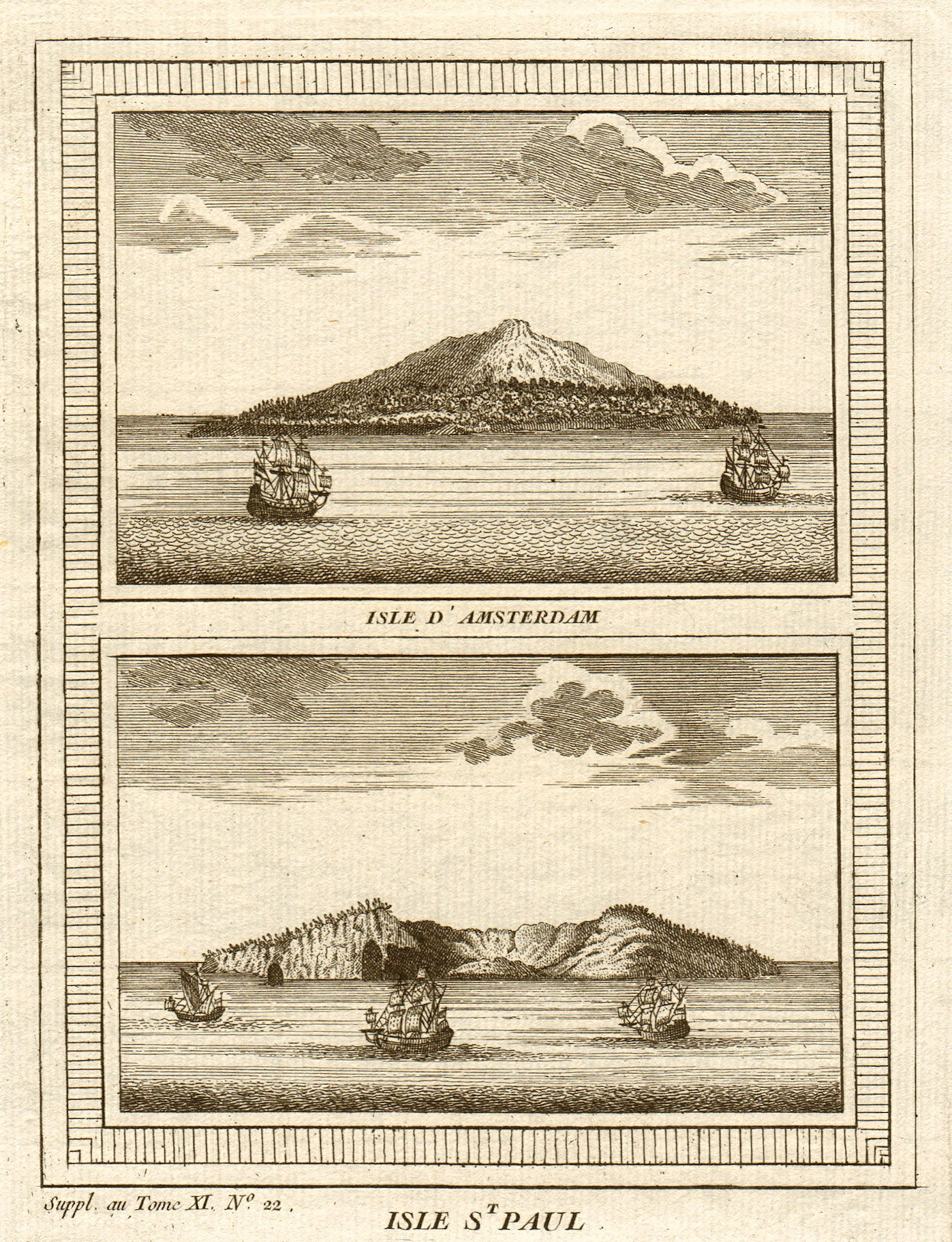 Associate Product Îles Amsterdam & St. Paul islands. Indian Ocean. From Vlamingh 1696. 1761