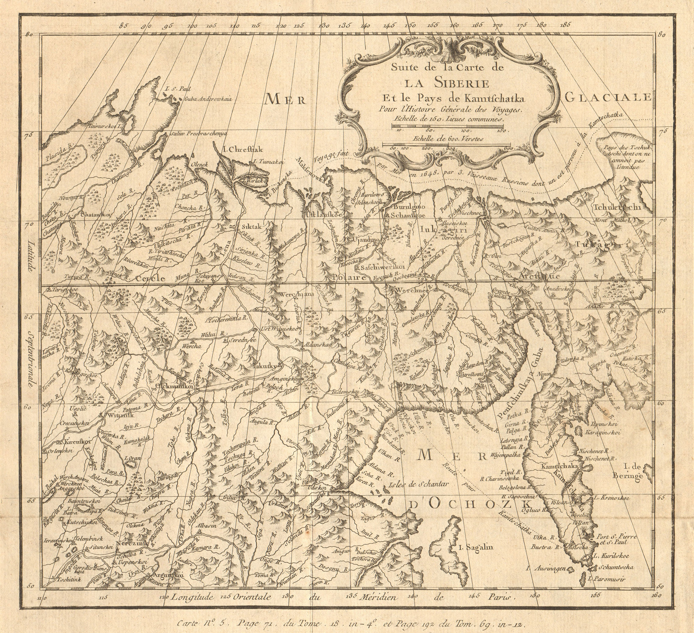 Associate Product 'Suite de la Carte de la Sibérie et le Pays de Kamtschatka''. BELLIN 1768 map