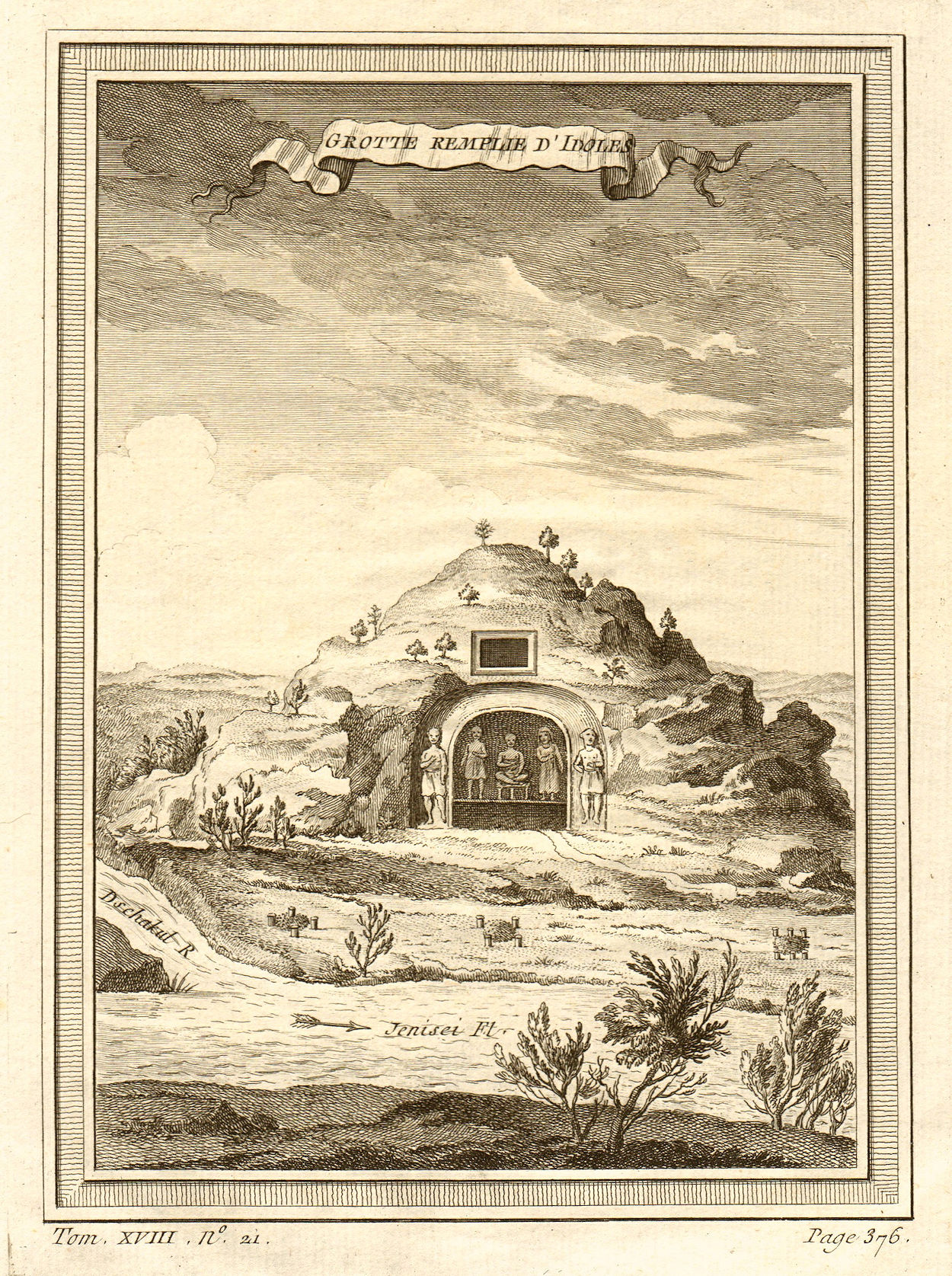 Associate Product Cave filled with idols on the banks of the Yenisei river, Russia 1768 print