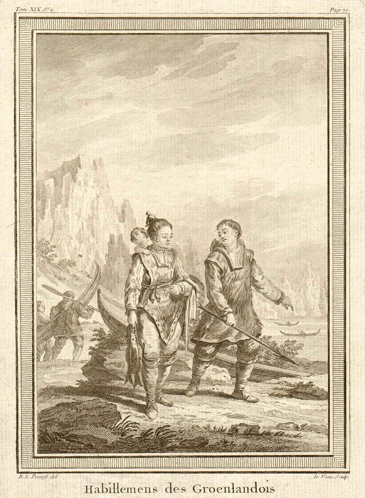 Associate Product 'Habillements des Groenlandois'. Dress of Greenlanders 1770 old antique print