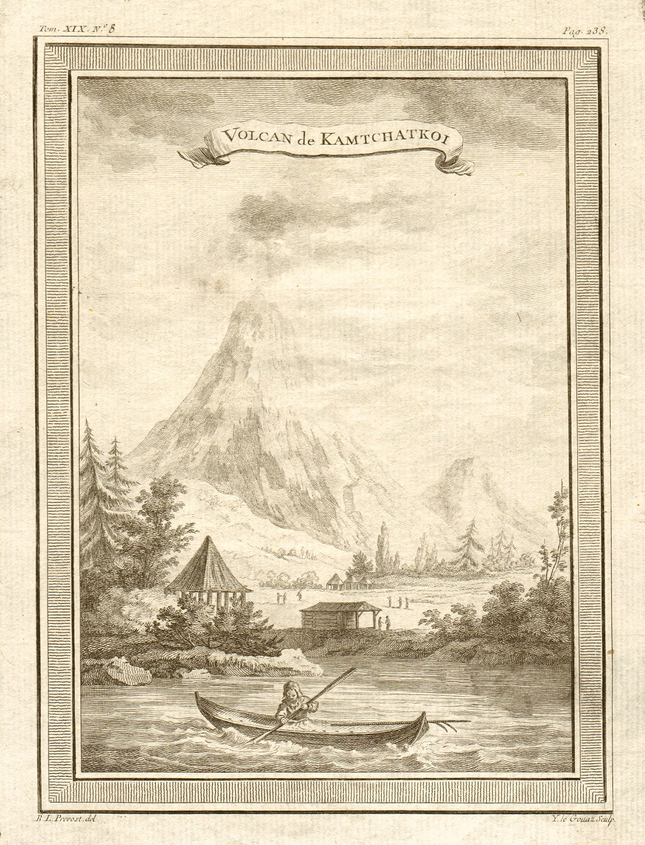 Associate Product 'Volcan de Kamtchatkoi'. Kluchevskaya group. Shiveluch. Kamchatka volcanoes 1770